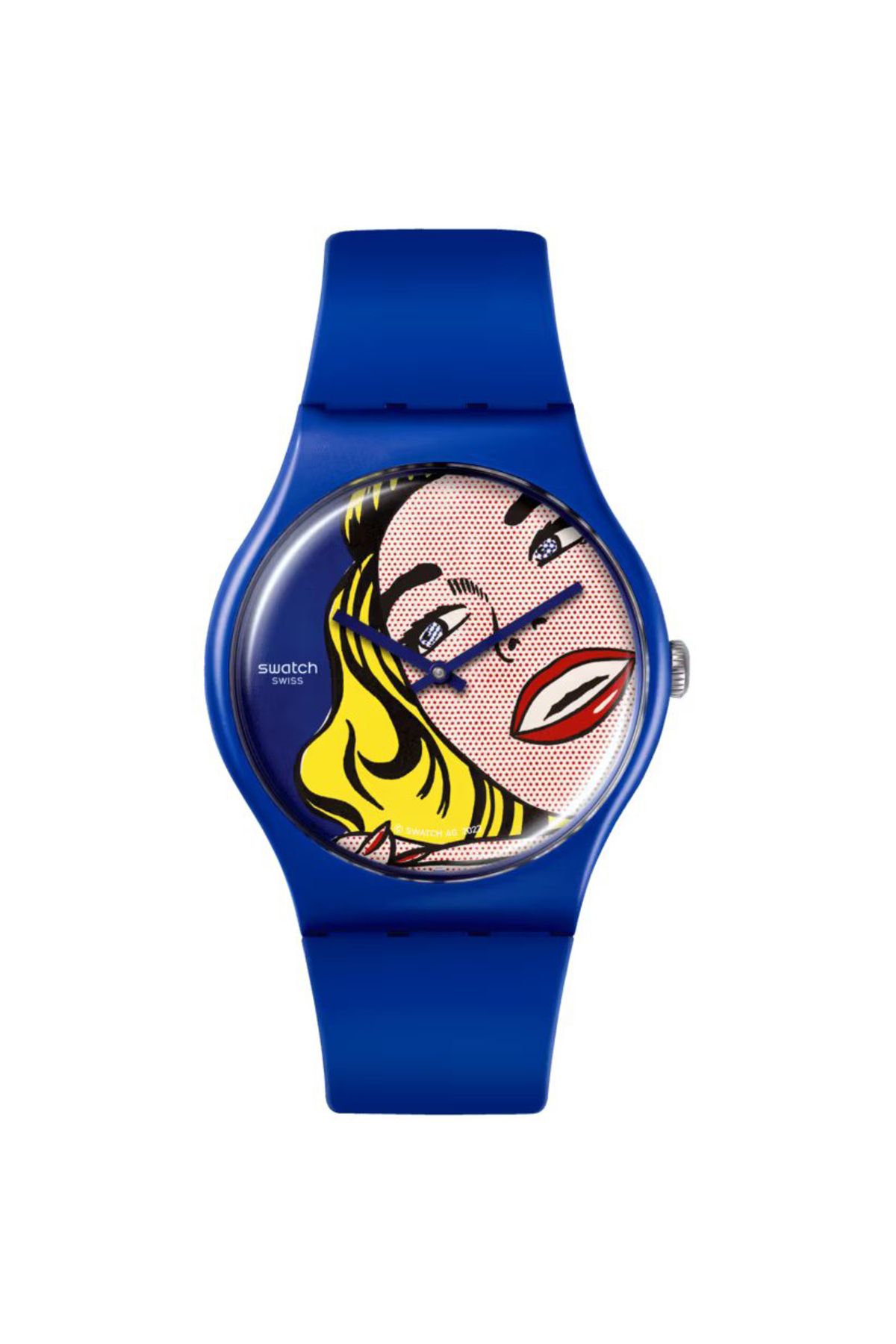 ساعت آبی مردانه و زنانه Suoz352 Sساعت مچی Girl توسط Roy Lichtenstein Swatch