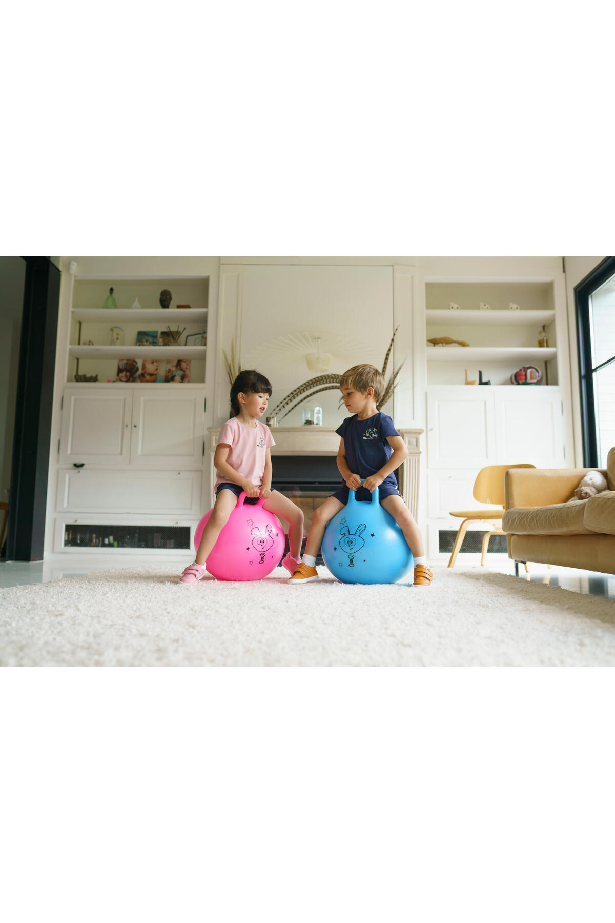 Decathlon Domyos Çocuk Mavi Ayarlanabilir Zıp Zıp Top 40 - 45 Cm fotoğrafı 7 (önizleme)