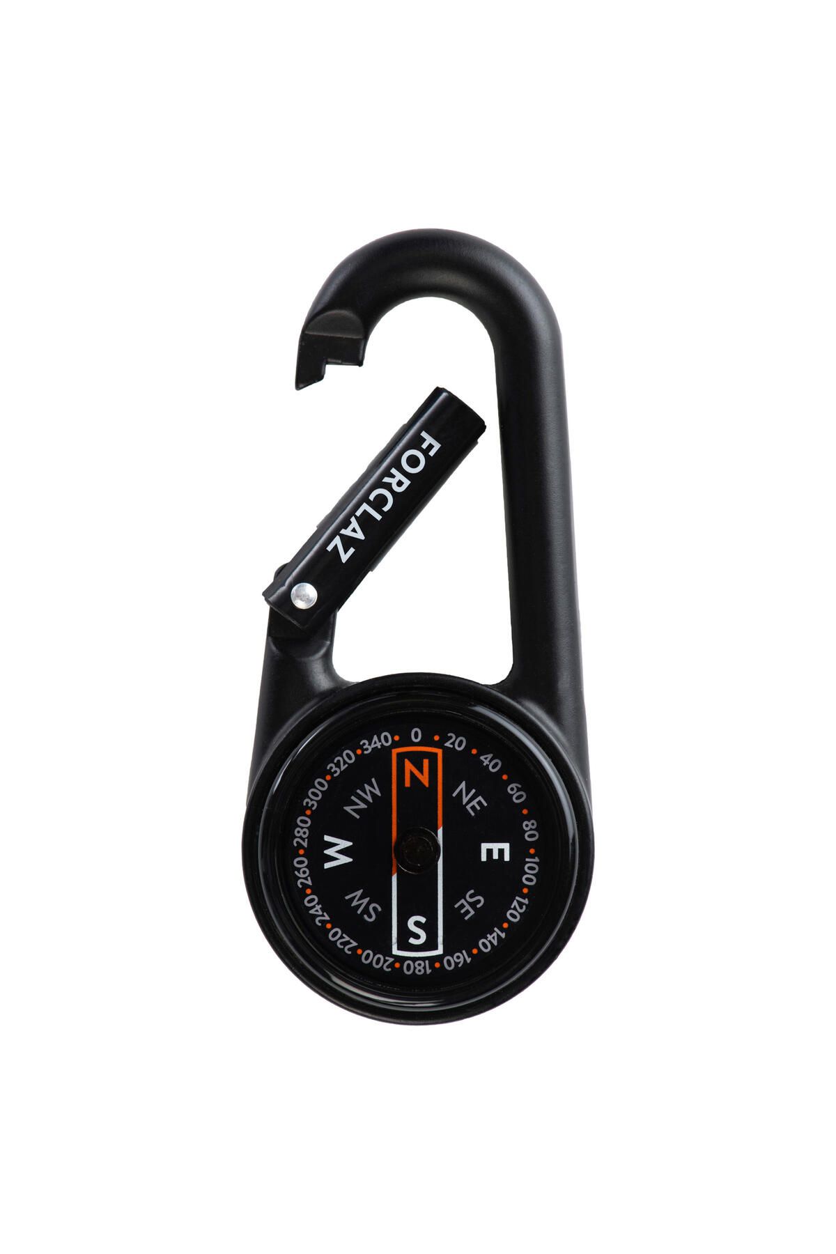 Decathlon-Black Carabiner Compass / Orienteering - Compact 50 2