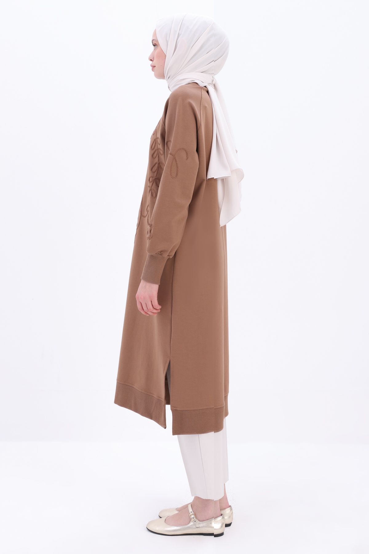 ALLDAY-Tunica lungă brodata Mink Plus Size 3