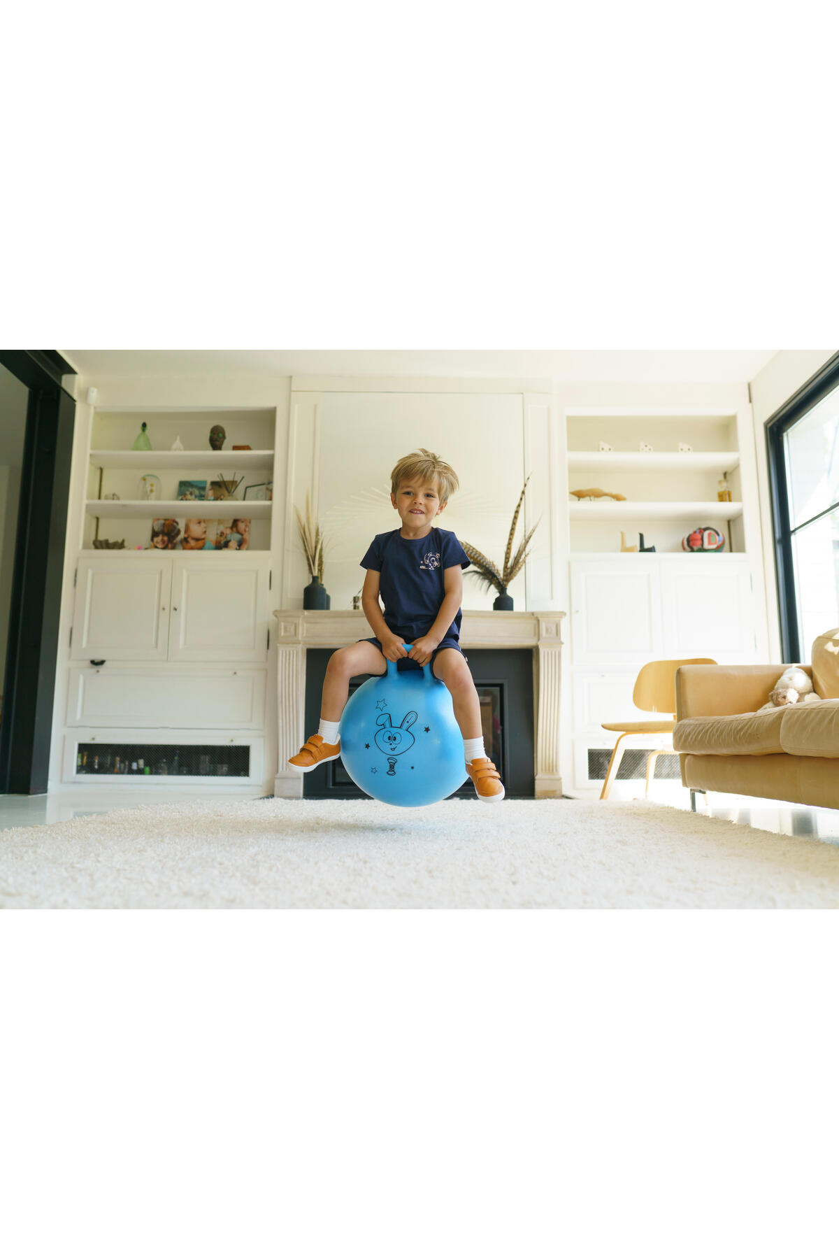 Decathlon Domyos Çocuk Mavi Ayarlanabilir Zıp Zıp Top 40 - 45 Cm fotoğrafı 5 (önizleme)