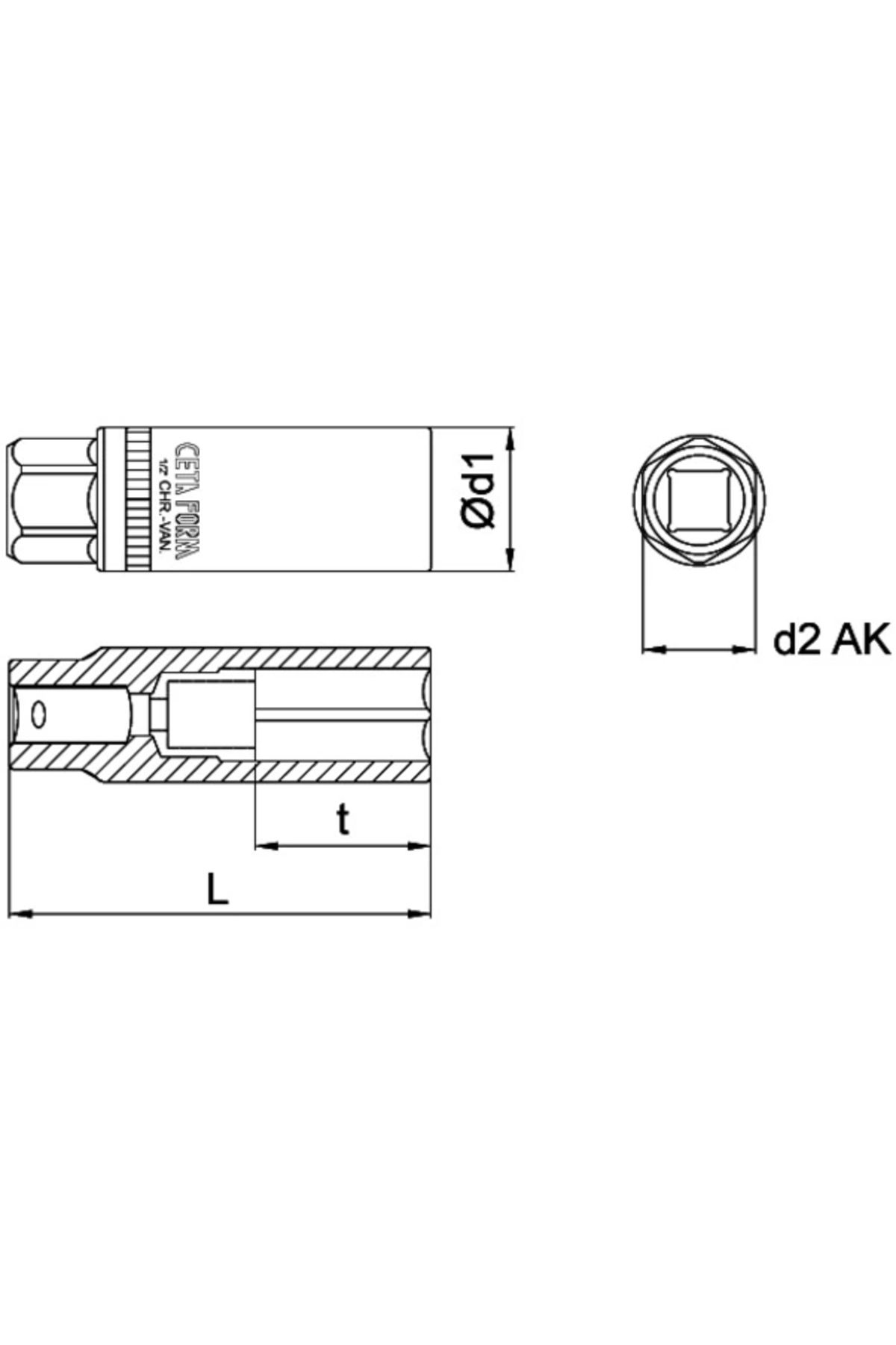 CETA FORM-C27-r16 16 Mm Spark Plug Socket - 1/2'' (with Seal) 3