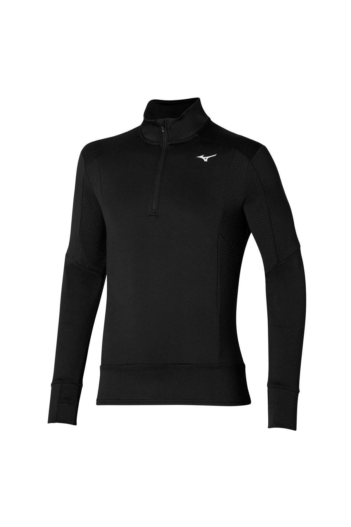 سویشرت ورزشی مشکی مردانه پیراهن نیمی از زیپ دار Warmalite سیاه Mizuno