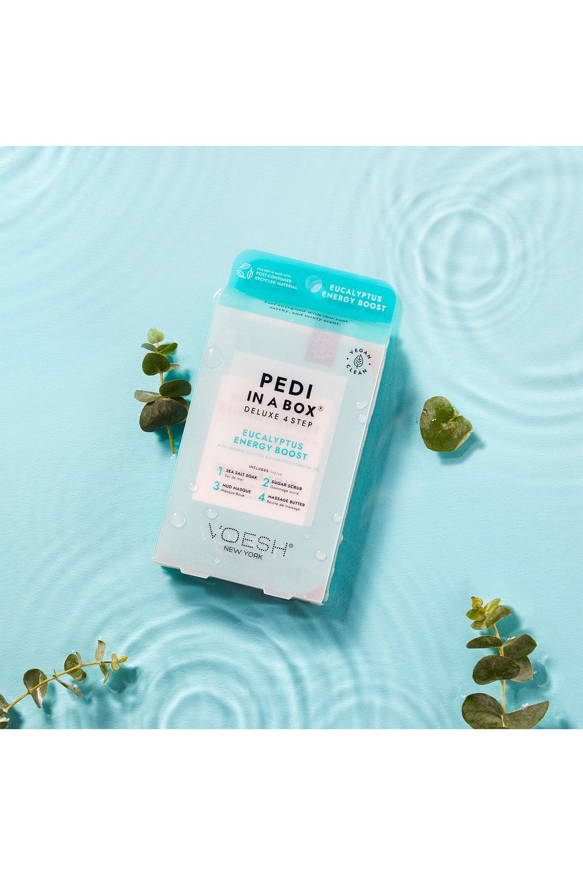 New York Pedi In A Box Deluxe Pedicure 4 Step Set Eucalyptus Voesh