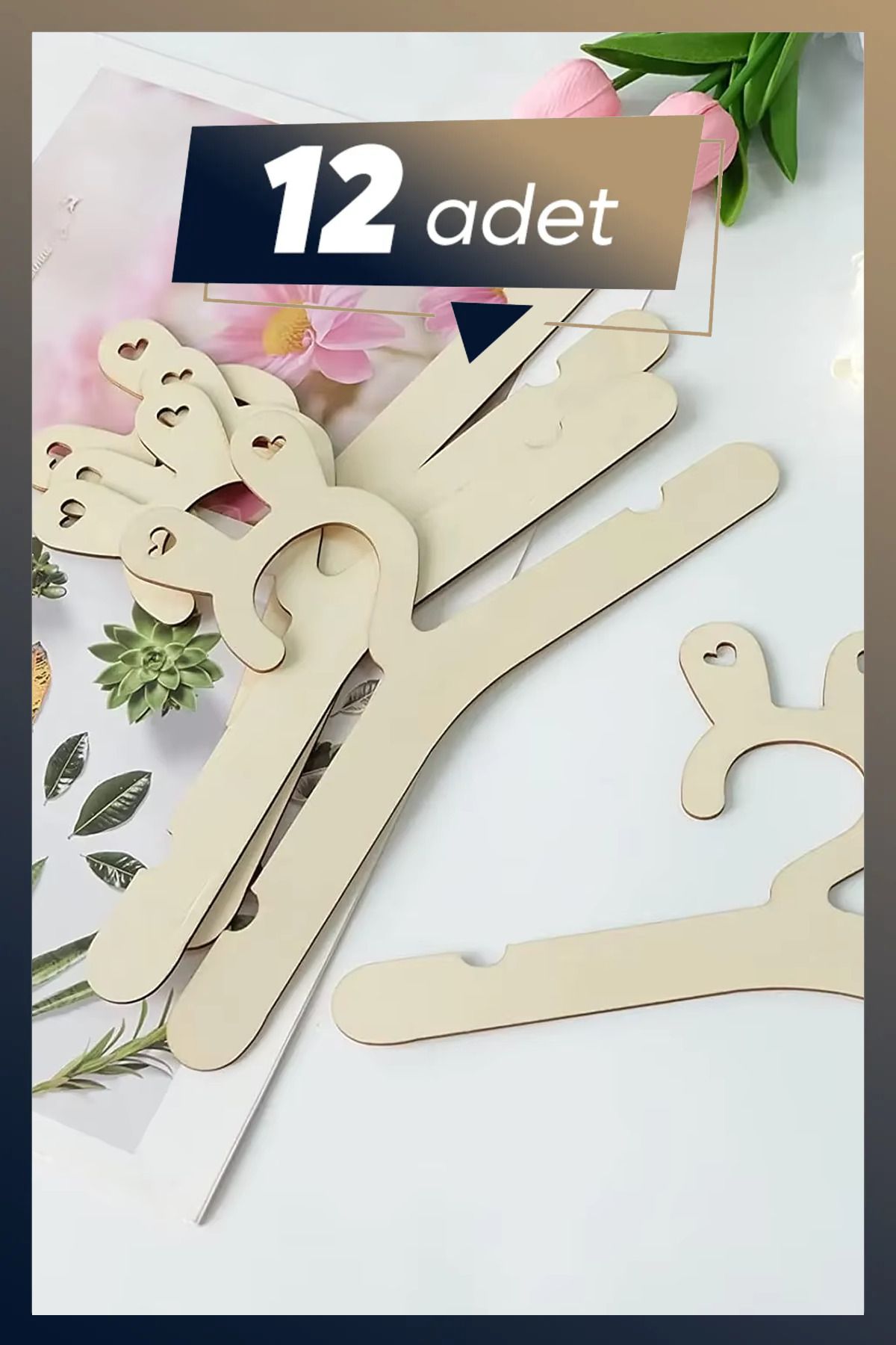 Aoz atölye Ahşap Mdf Çocuk Askısı 12 Adet Sevimli Tavşan Kulaklı Askılık Bebek Askılığı