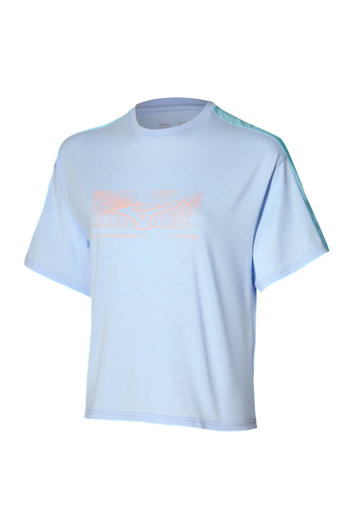 تی شرت ورزشی آبی زنانه گرافیک دو و میدانی t shirt یاس بنفش Mizuno