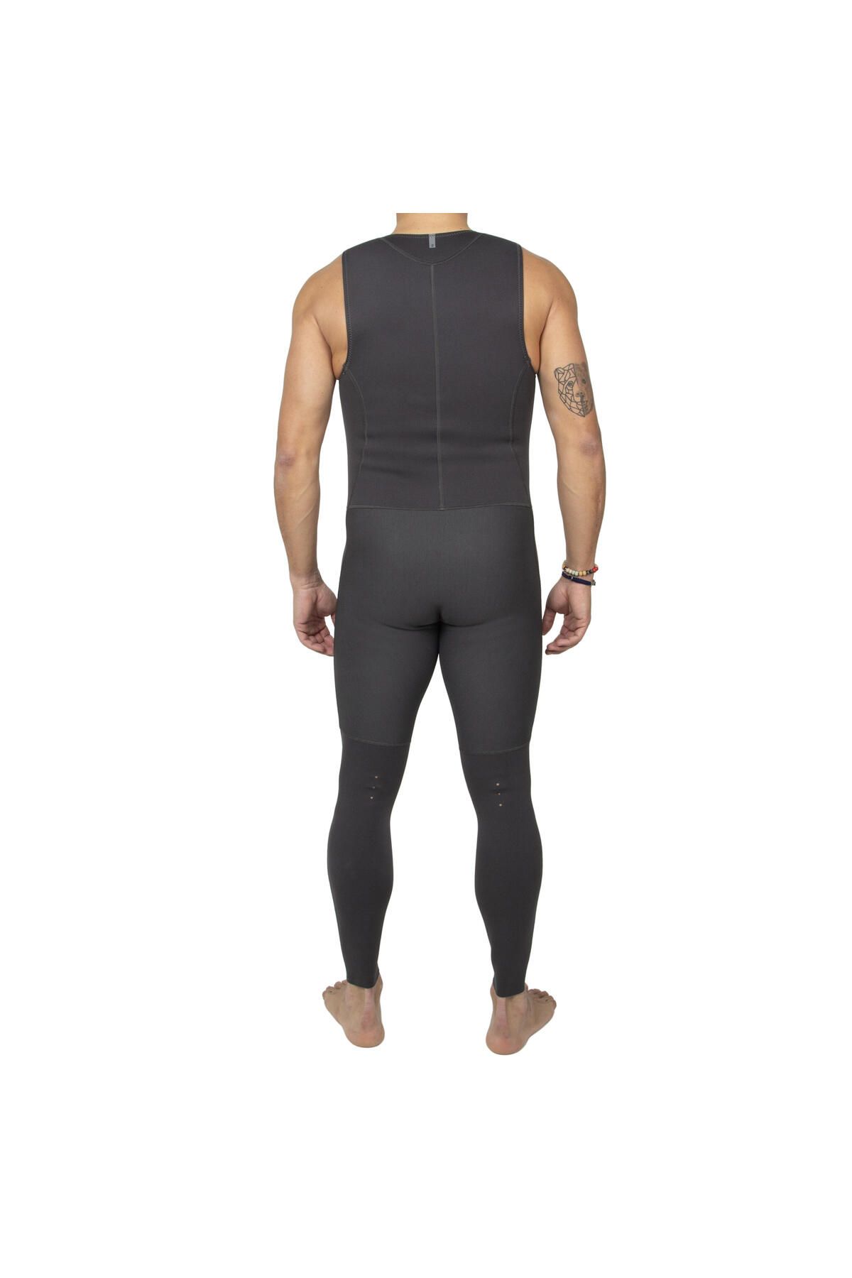 وت سوت (لباس غواصی) مشکی مردانه لباس نئوپرن نر Kano Sup 2 میلی متر Longjohn Decathlon