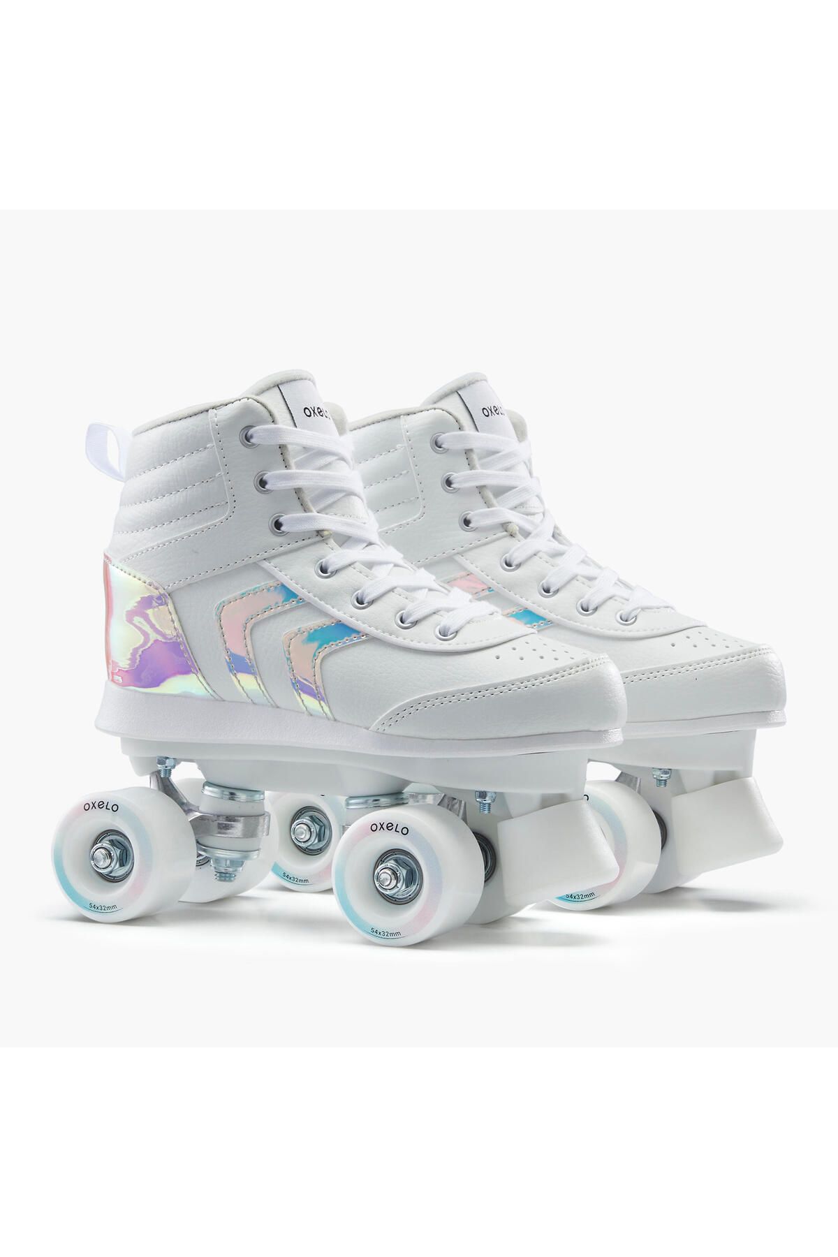 Decathlon-Oxelo Kids Skates - Holographic White - Quad 100 Jr 2