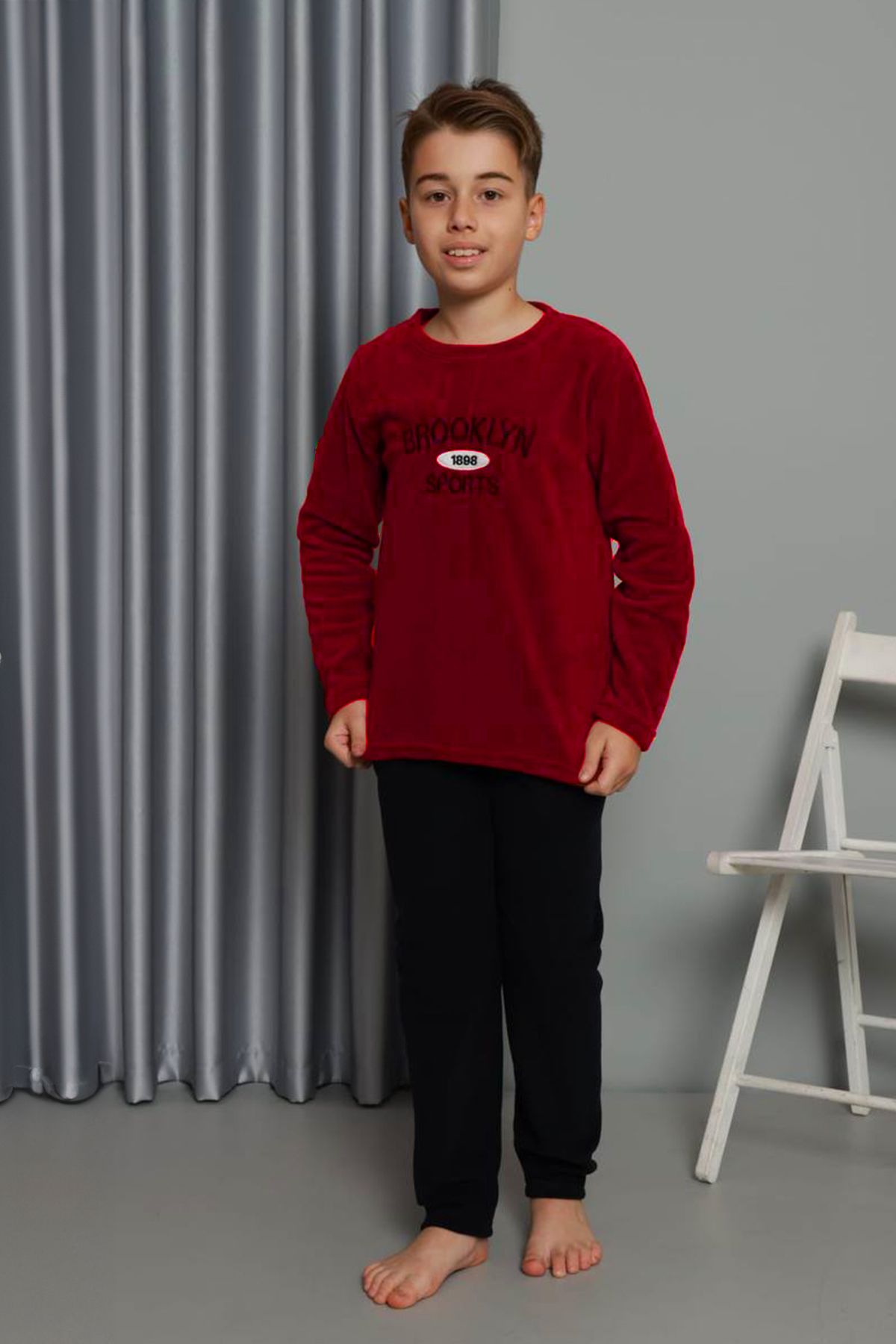 nisaNCa-Winter Boy's Fleece Pajama Set - Warm Welsoft Fabric 2