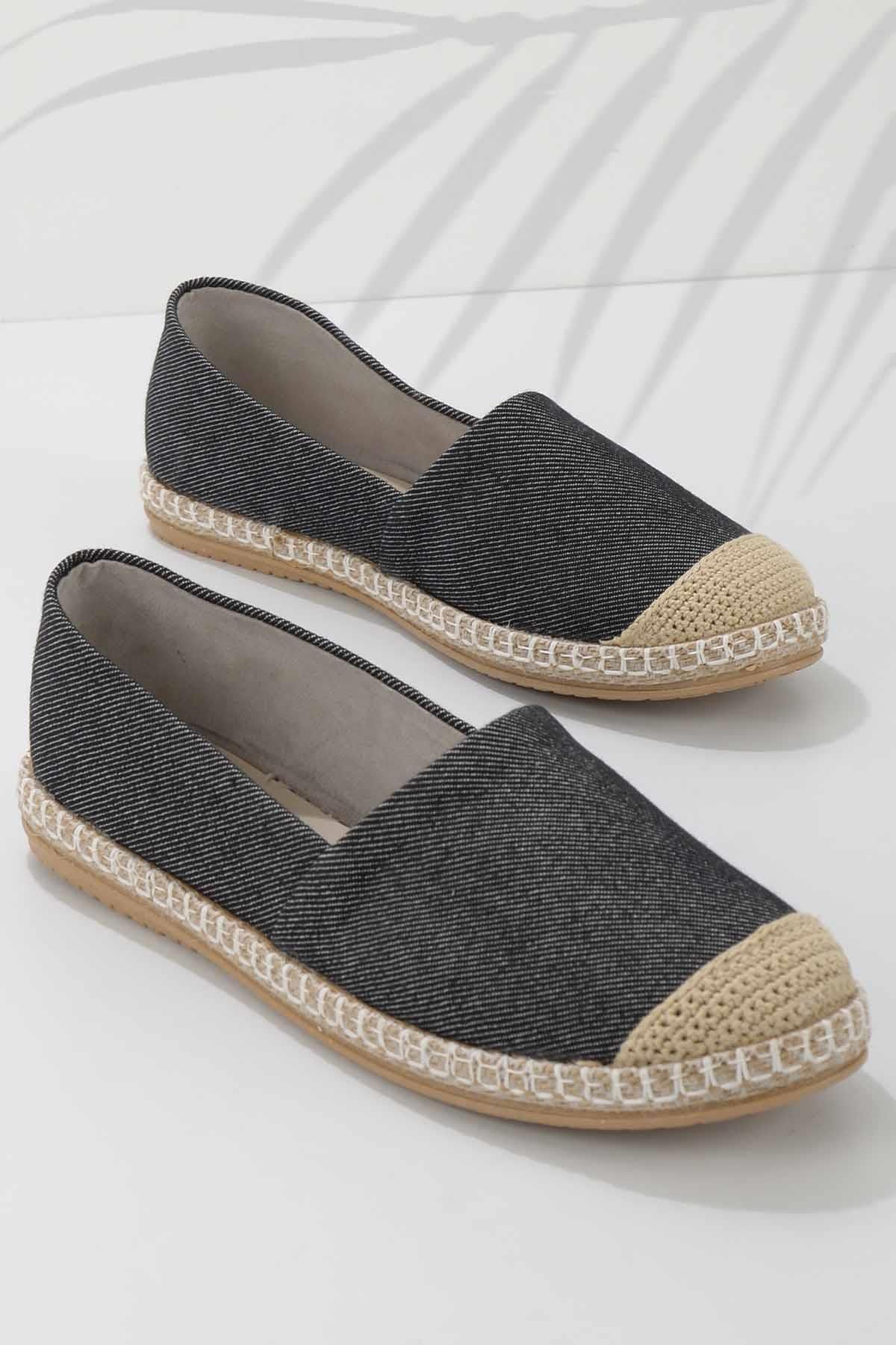 Bambi Siyah Kırçıllı Kadın Espadril K01125010018