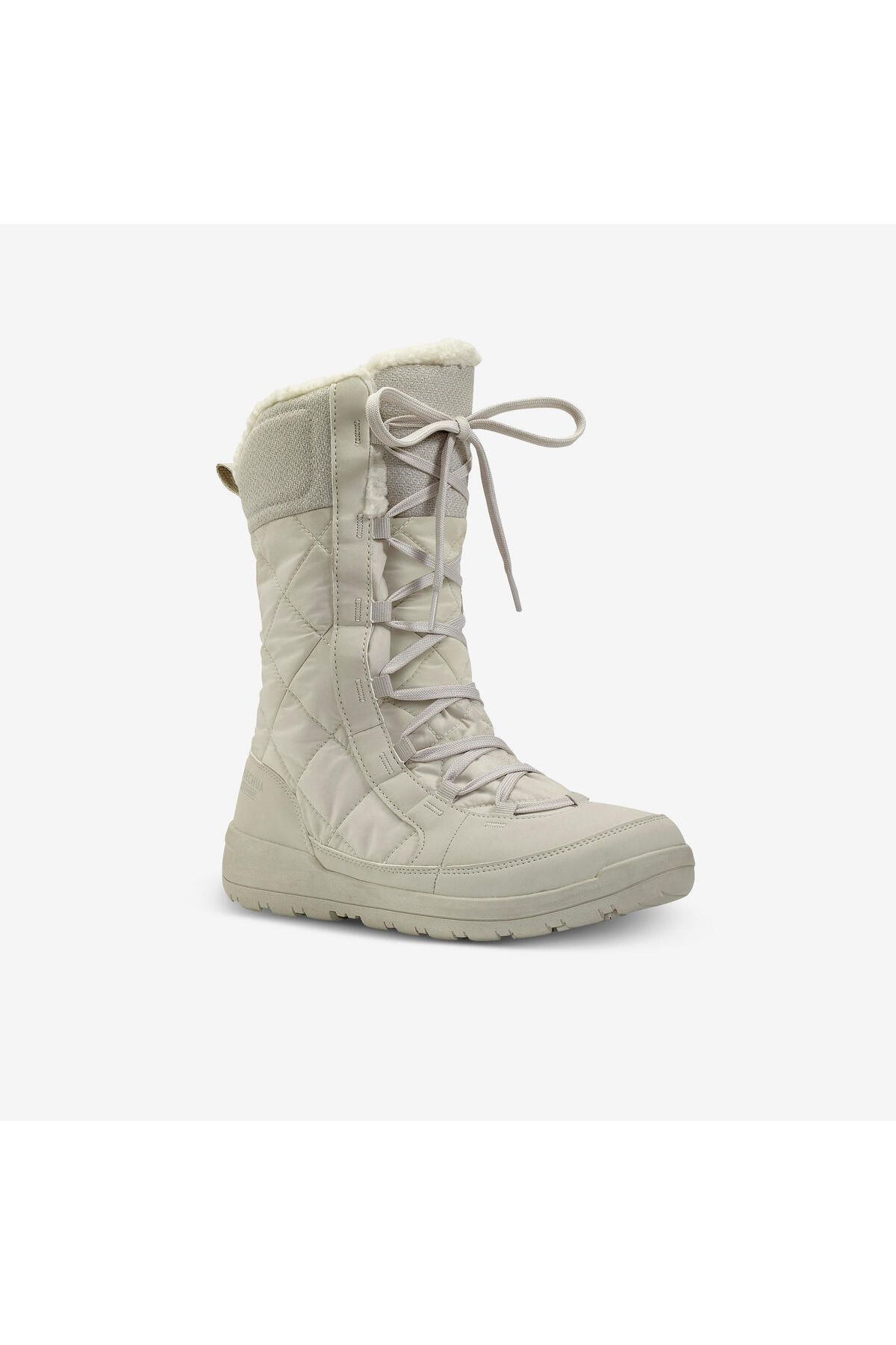 Decathlon-Beige Women's Outdoor Snow Boots - Waterproof, Lace-Up, Sh500 High 1