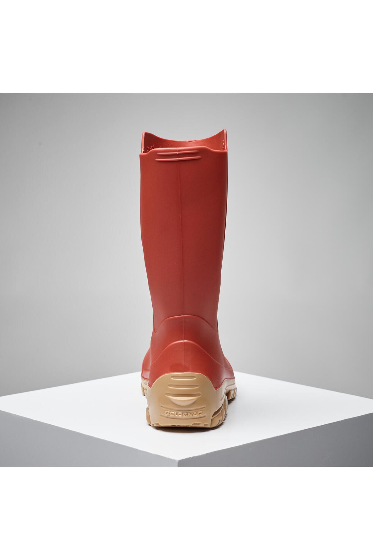 Decathlon-Solognac Women's Orange Short Rain Boots Hunting and Nature Observation 4