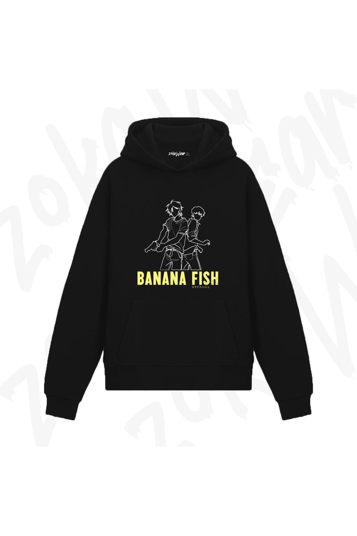 exans Hanorac Cu Glugă Cu Imprimeu Banana Fish Ash Lynx Și Eiji Okumura Unisex - M