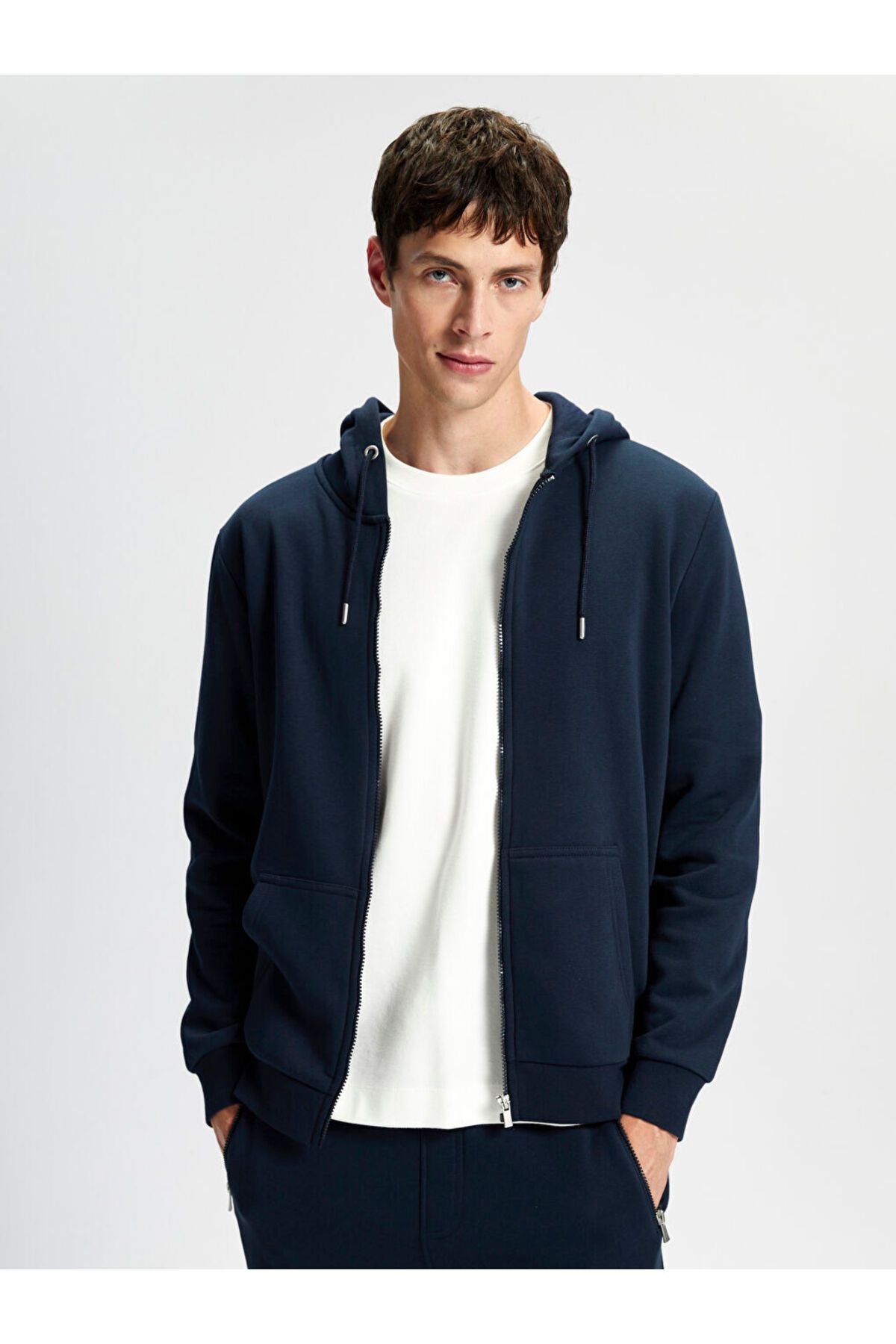 LC Waikiki Kapüşonlu Uzun Kollu Erkek Kalın Fermuarlı Sweatshirt