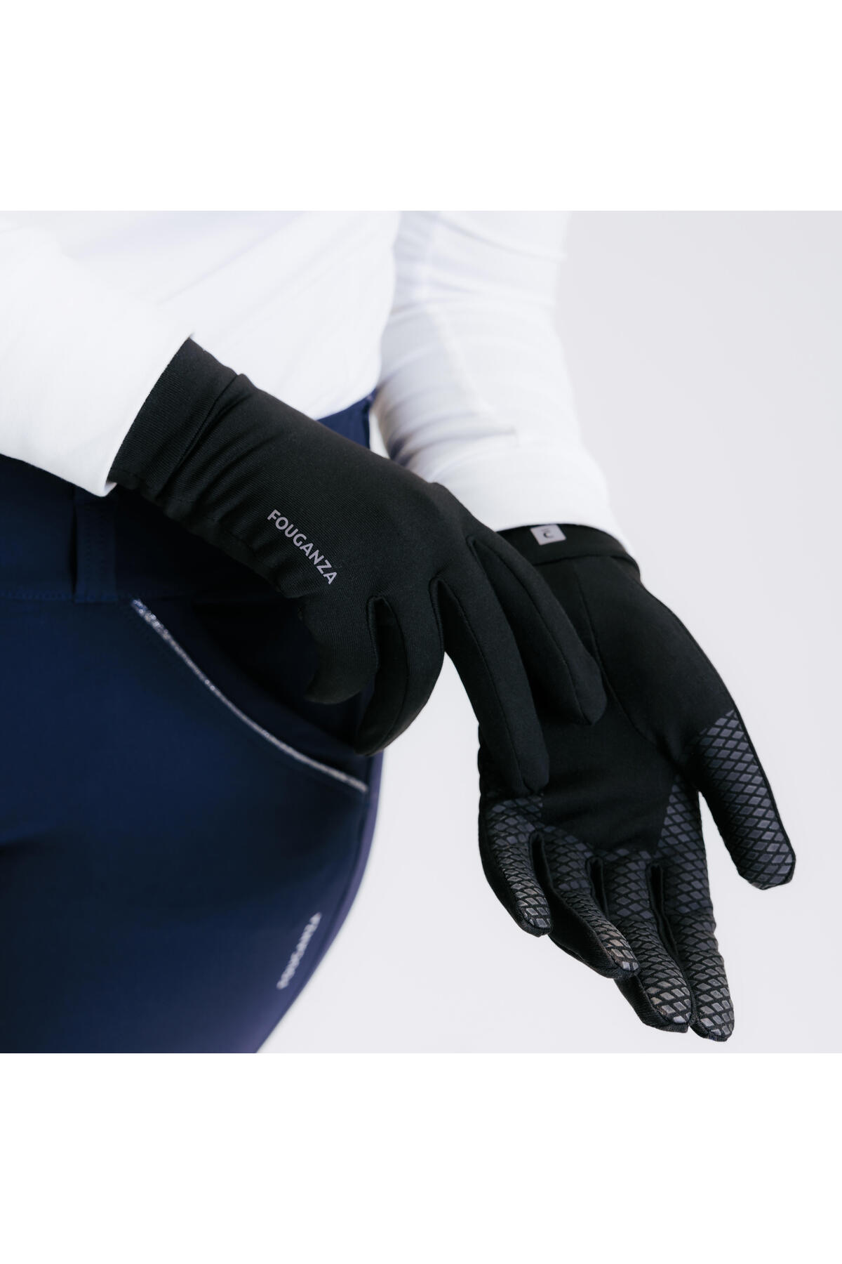 Decathlon  Fouganza Yetişkin Binici Eldiveni - Siyah - 100