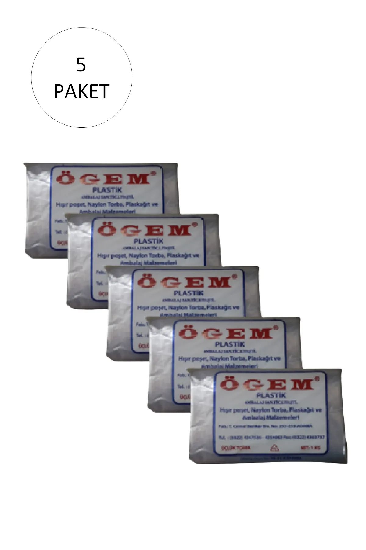 LiderGlobal Bakkaliye Naylon Torba Üçlük 26x45 cm 1 kg 5 Paket (Takriben 675 Adet)
