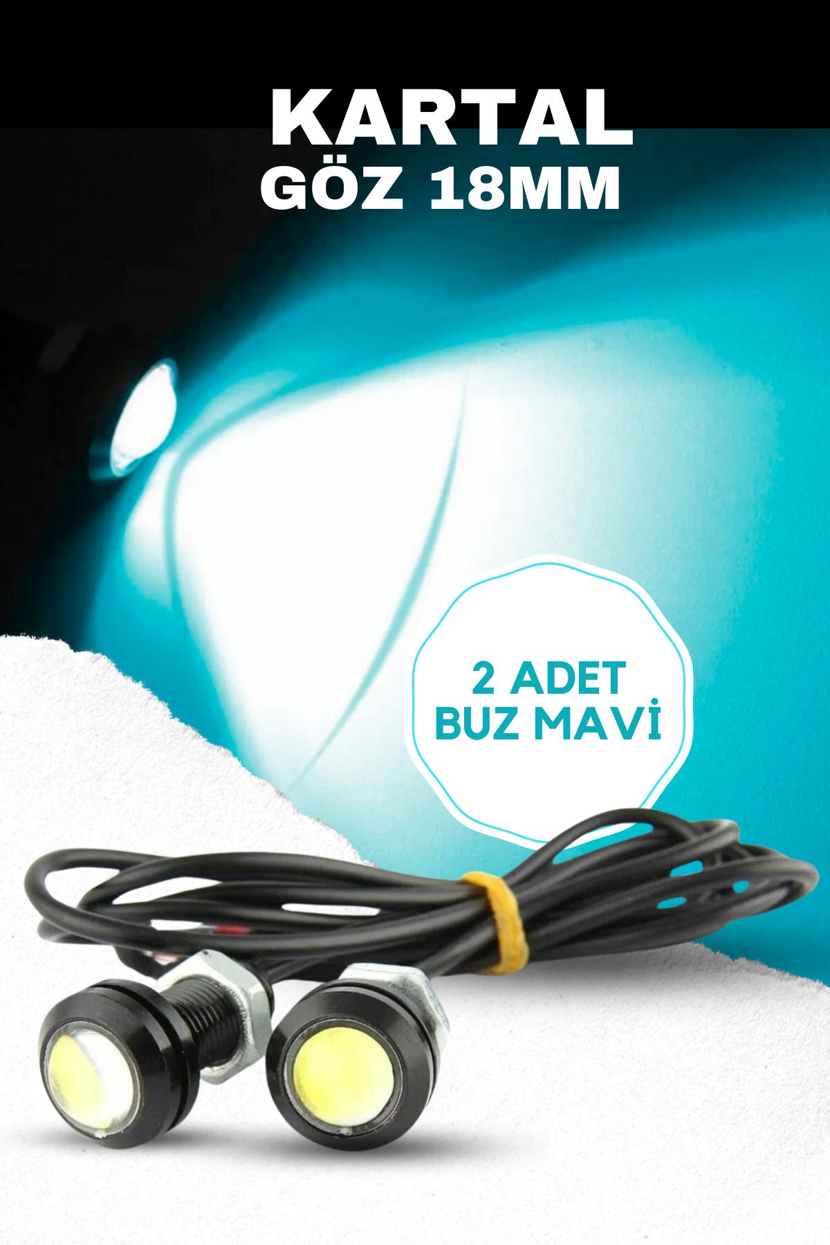 Vendortuning Kartal Gözü Led Ayna Altı Led Eagle Eye Buz Mavisi