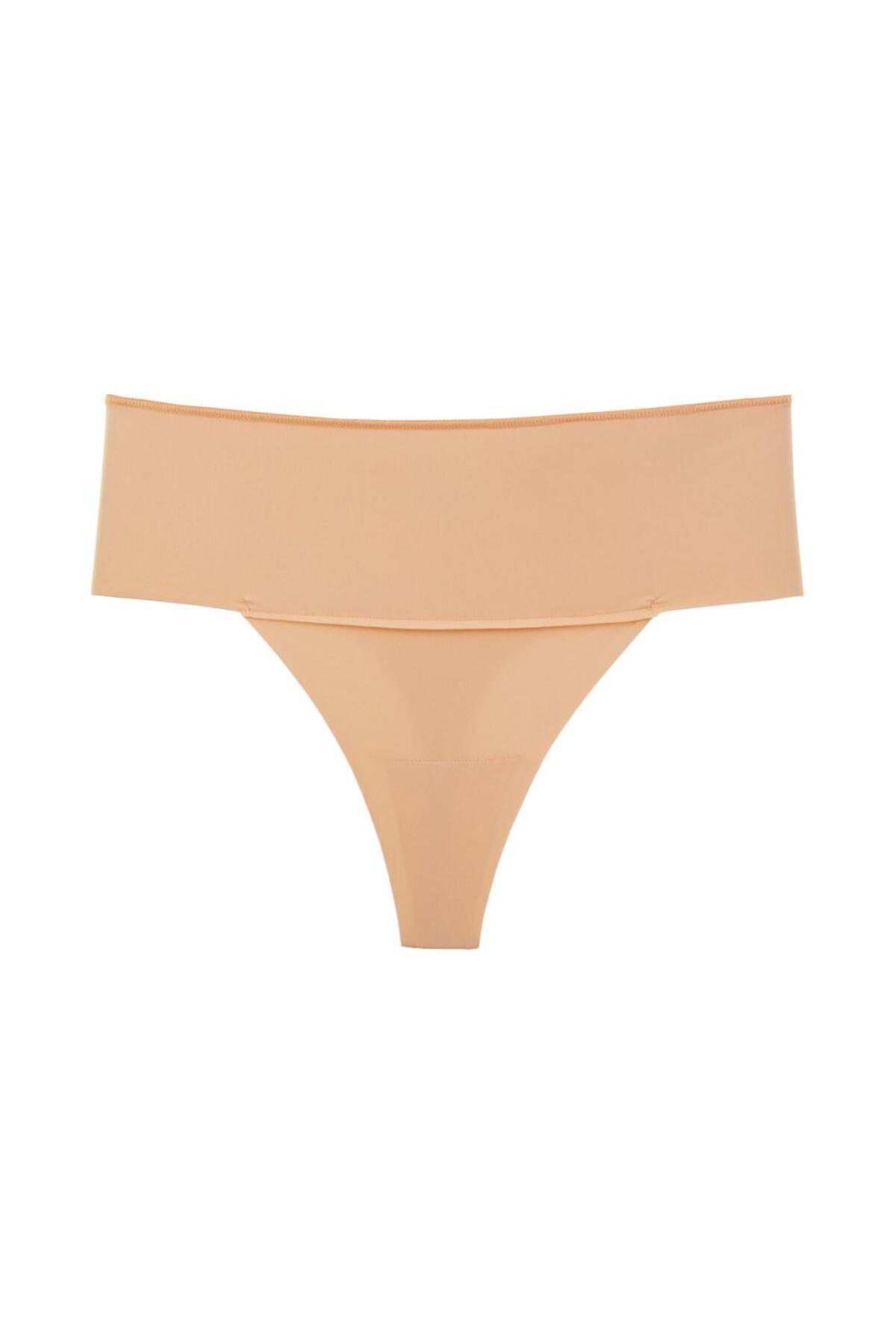 Nicoletta-Women's Panties High Waist Thong Laser Cut Flexible Non-marking Large Size Pack of 5 TEN 4