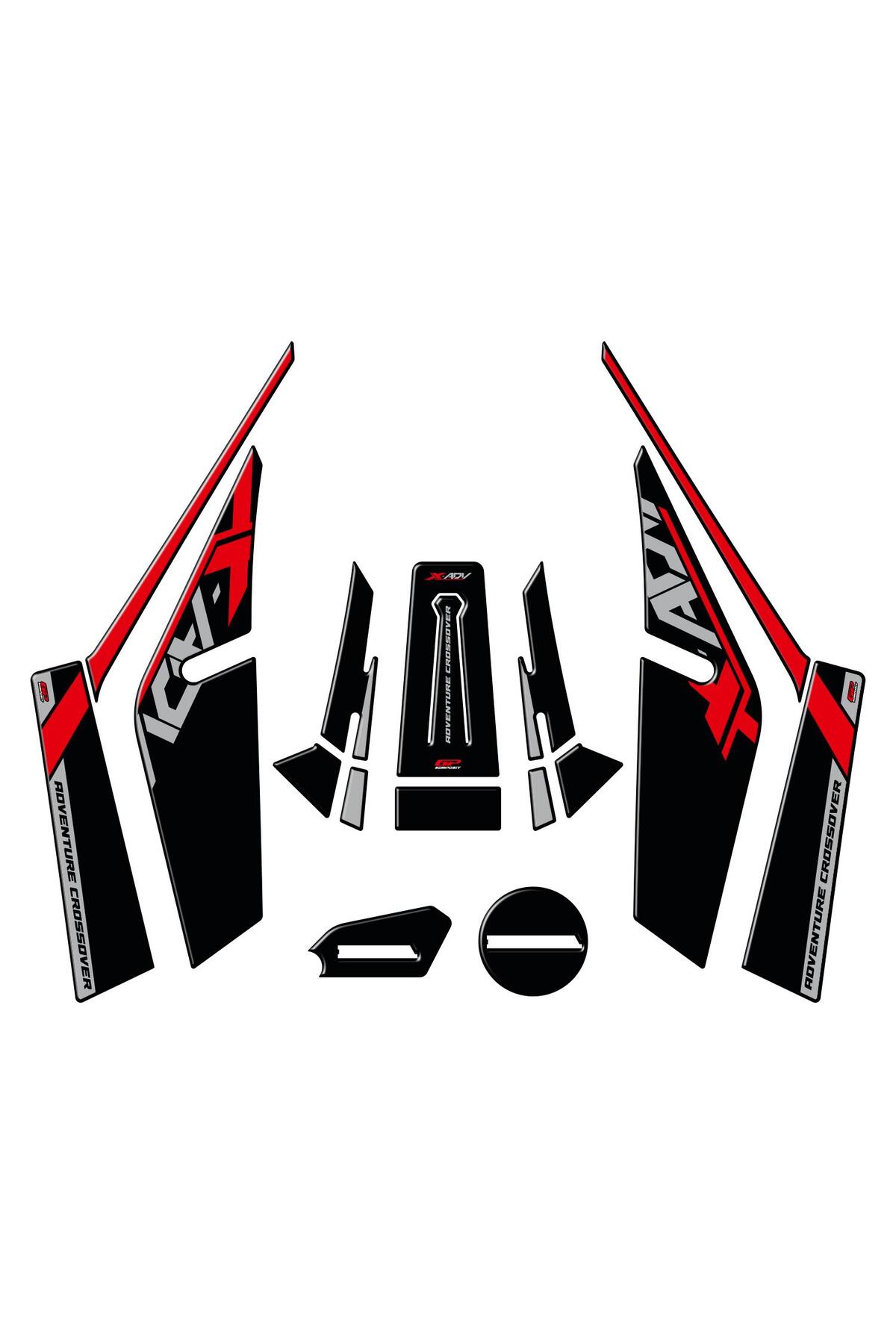GP KOMPOZİT Honda X-ADV 2021-2024 Uyumlu Tank Pad Seti Kırmızı