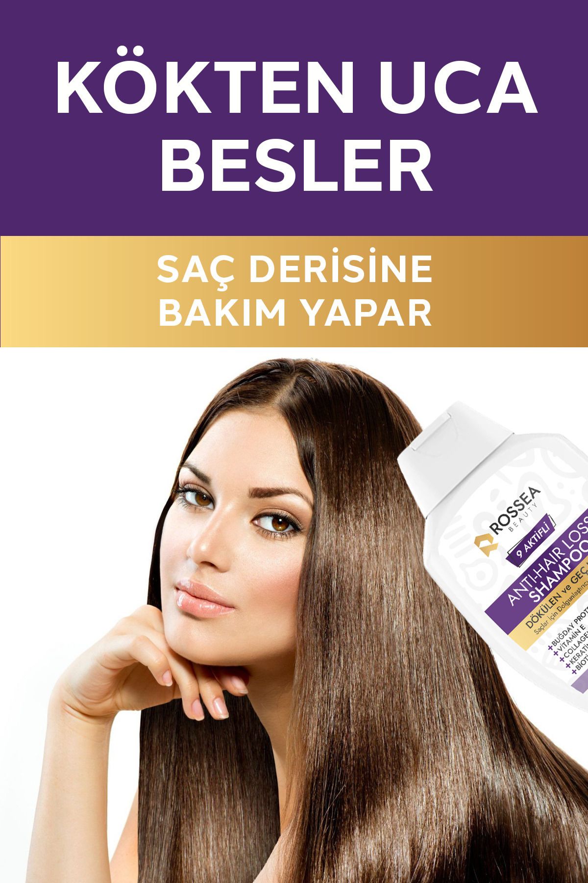 ROSSEAN BEAUTY Kolajen Ve Keratin Saç Dökülmesine Karşı Hızlı Sac Uzatan Dolgunlaştırıcı Onarıcı Besleyici Şampuan-2