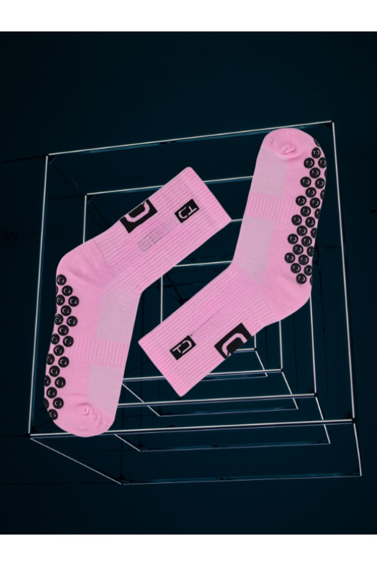 Shuttle Park Unisex Açık Pembe Anti Slip Socks Kaymaz Silikon Havlu Taban Maç Pro Sporcu Çorabı
