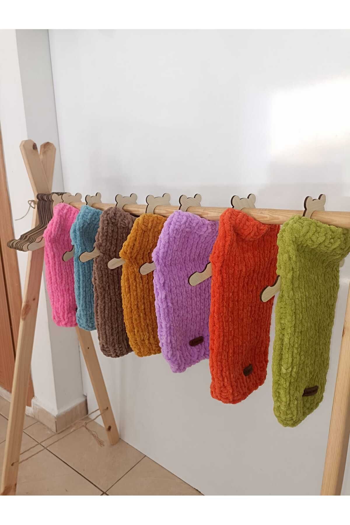 KEDİ KÖPEK ÖRME KADİFE KAZAK, HANDMADE KNIT, ESNEK