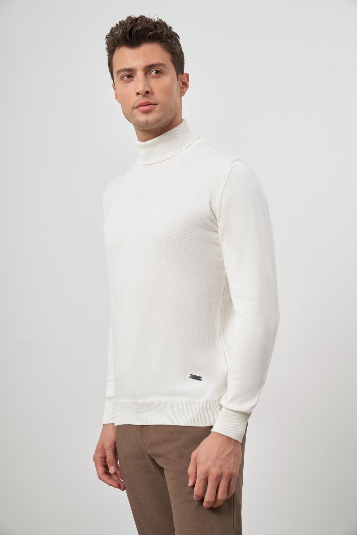 İmza-Tricotaj clasic cu gât complet crem deschis 1012245004   - Maneca lunga, Comfort Fit 3
