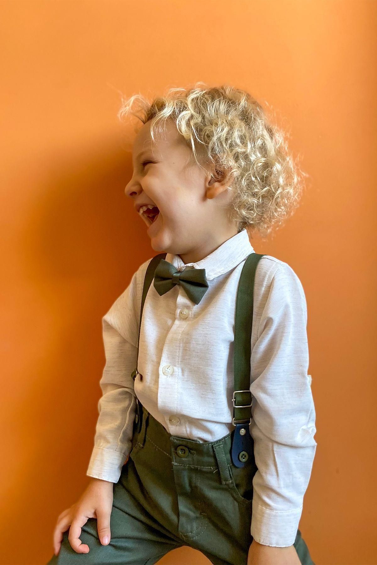 LULU Kids " Ahenk " Erkek Çocuk Takım Elbise Papyonlu Ve Slopetli 4'lü Set fotoğrafı 4 (önizleme)