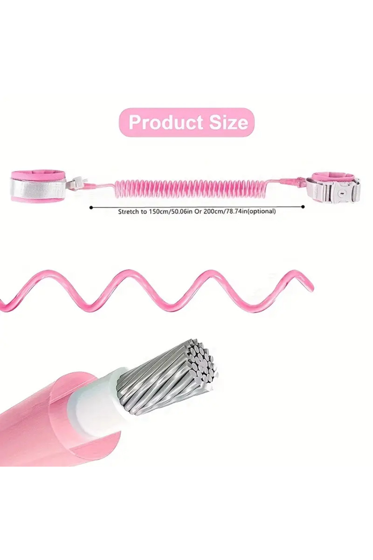 Genel Markalar Cırtlı Kaybolma Önleyici Çocuk Güvenlik Yürüyüş Emniyet Kemeri Anne Bileklik Kelepçesi Tasma fotoğrafı 2 (önizleme)