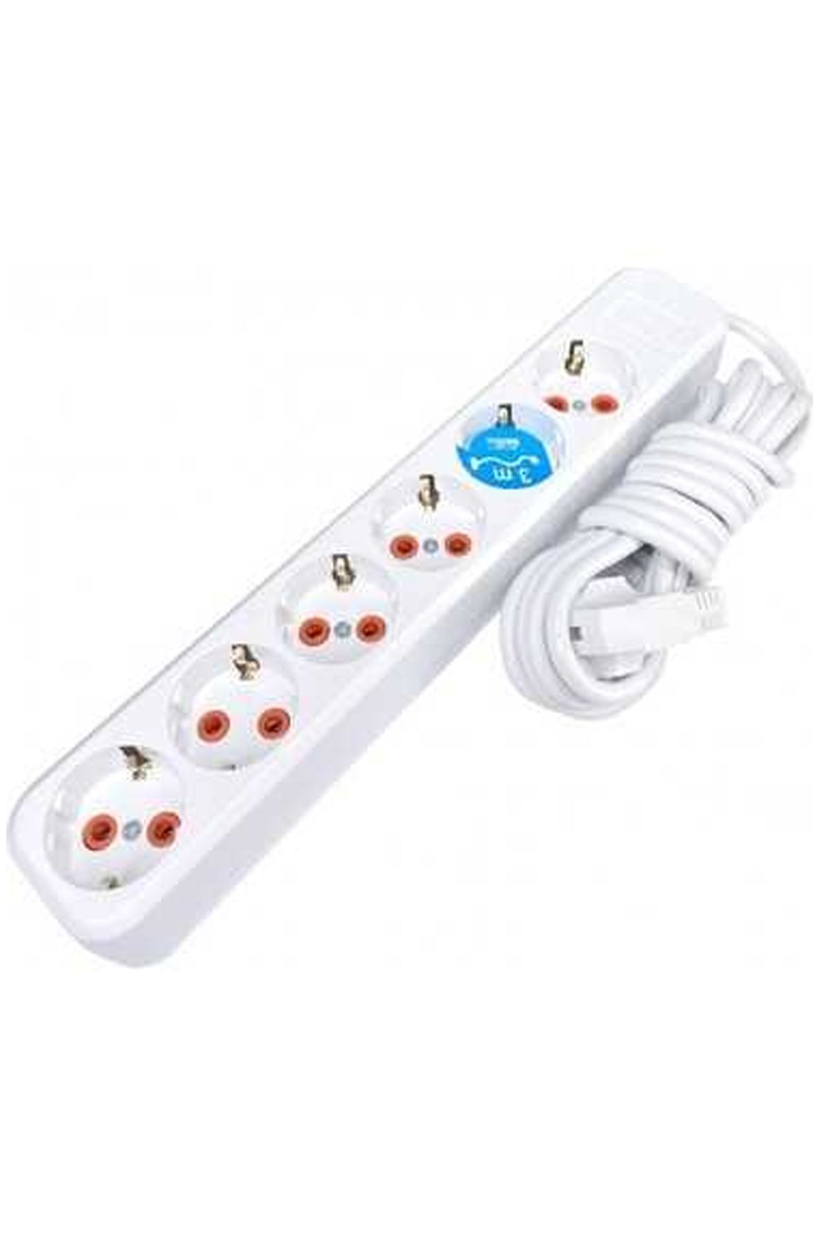 Kuzgun Ticaret Asel Ara Kablo 6 lı 3 Metre Düz Priz