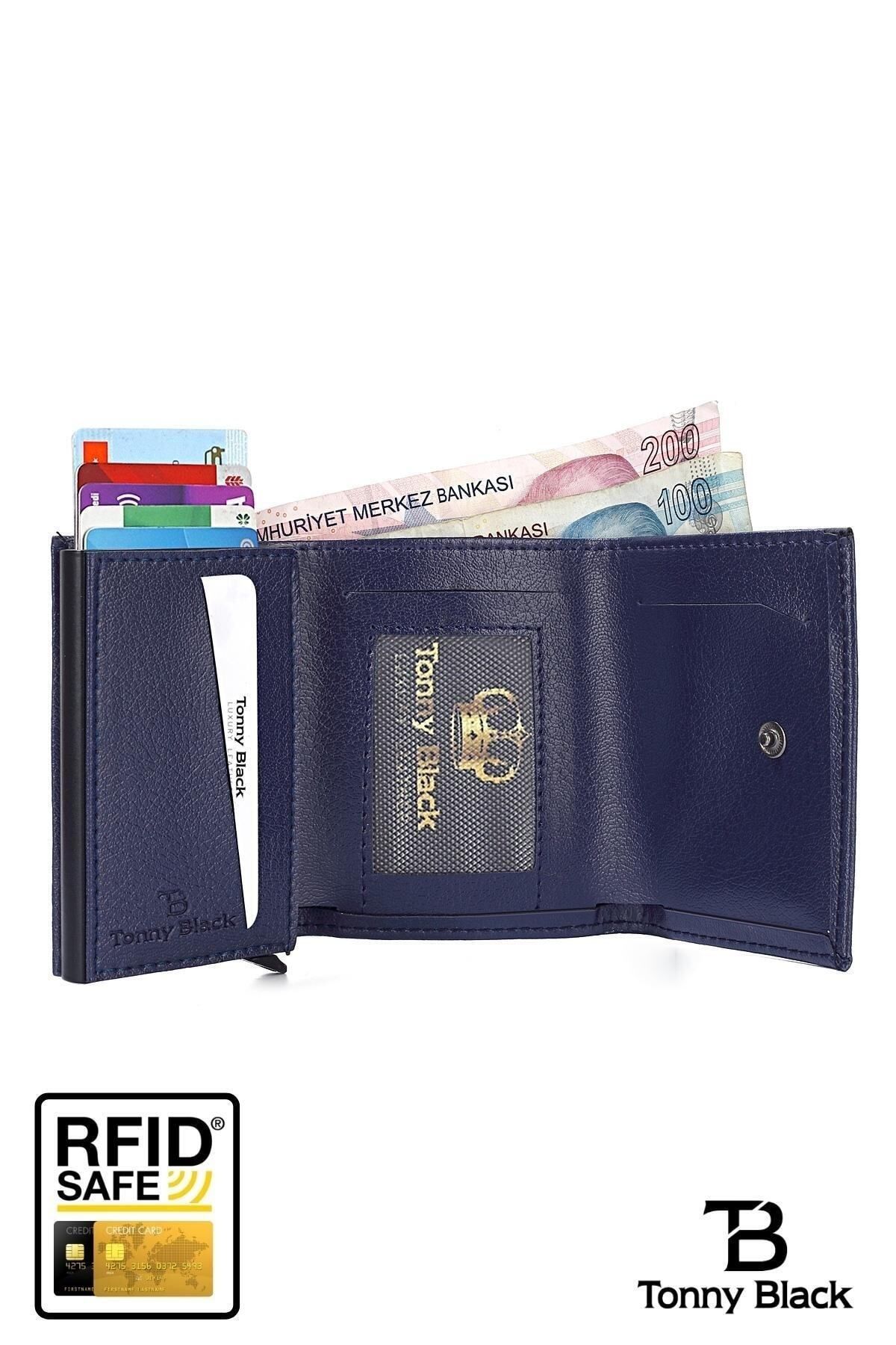 Tonny Black-Original Automatic Mechanism Boxed Rfid Protection Anti-Theft Wallet with Money & Card Holder 4