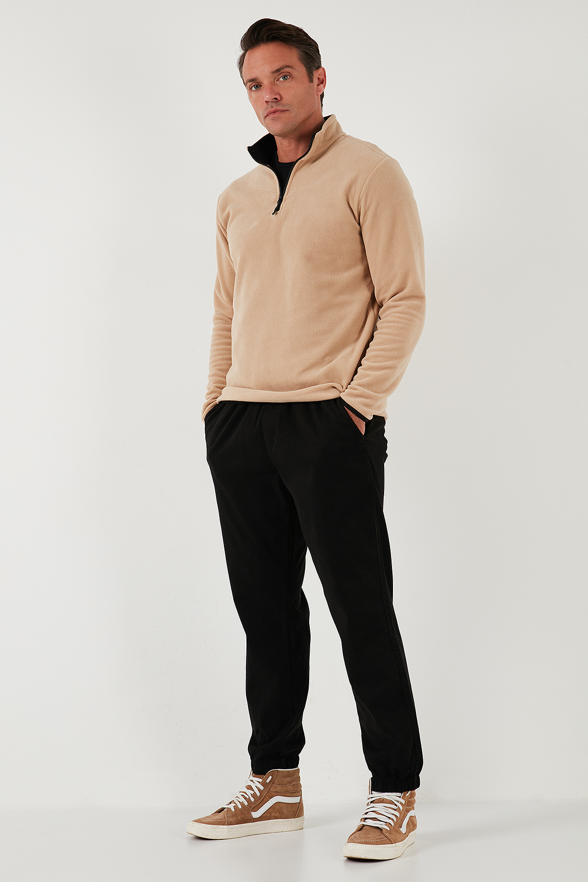 Buratti Slim Fit Yarım Fermuarlı Dik Yaka Polar Erkek POLAR 5906003 görsel 2