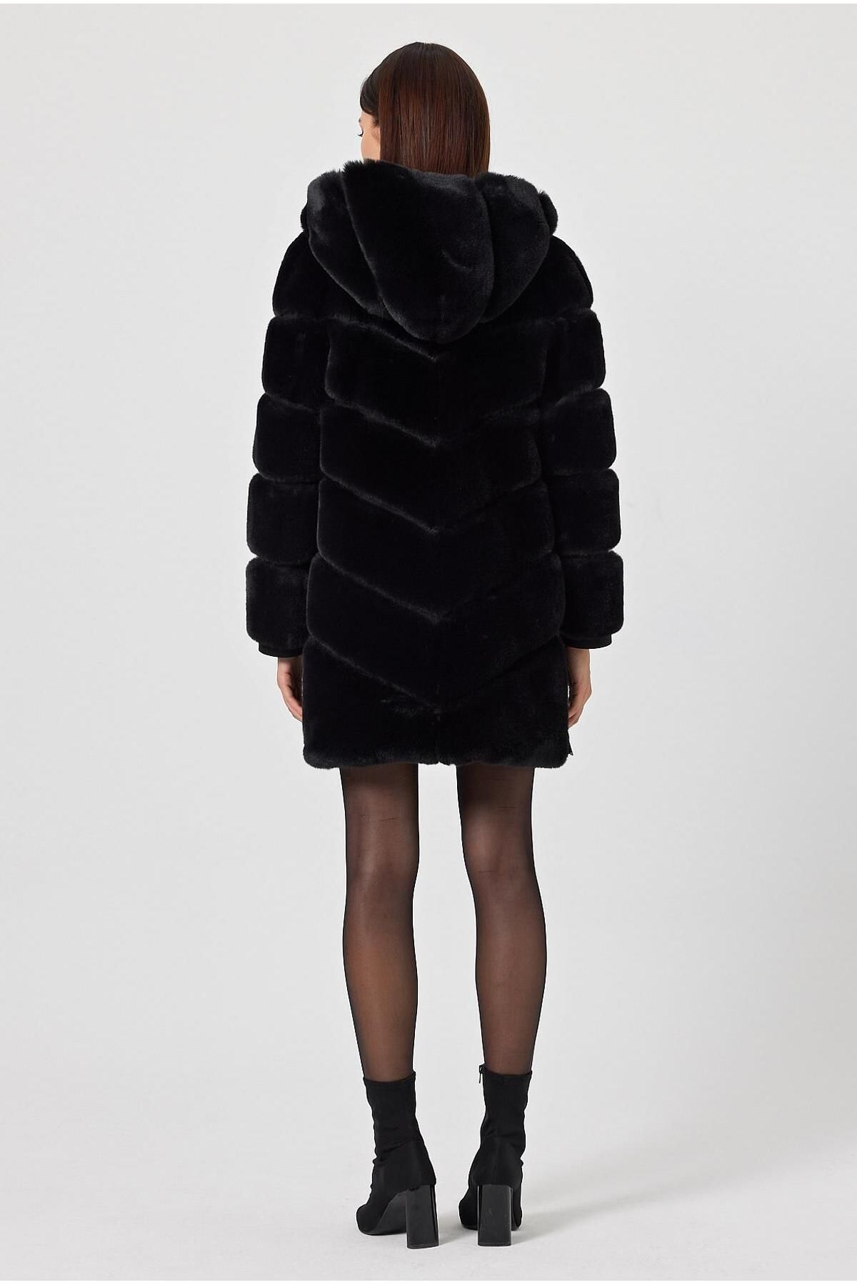 Deri Company-Martina Black Feather Coat 4