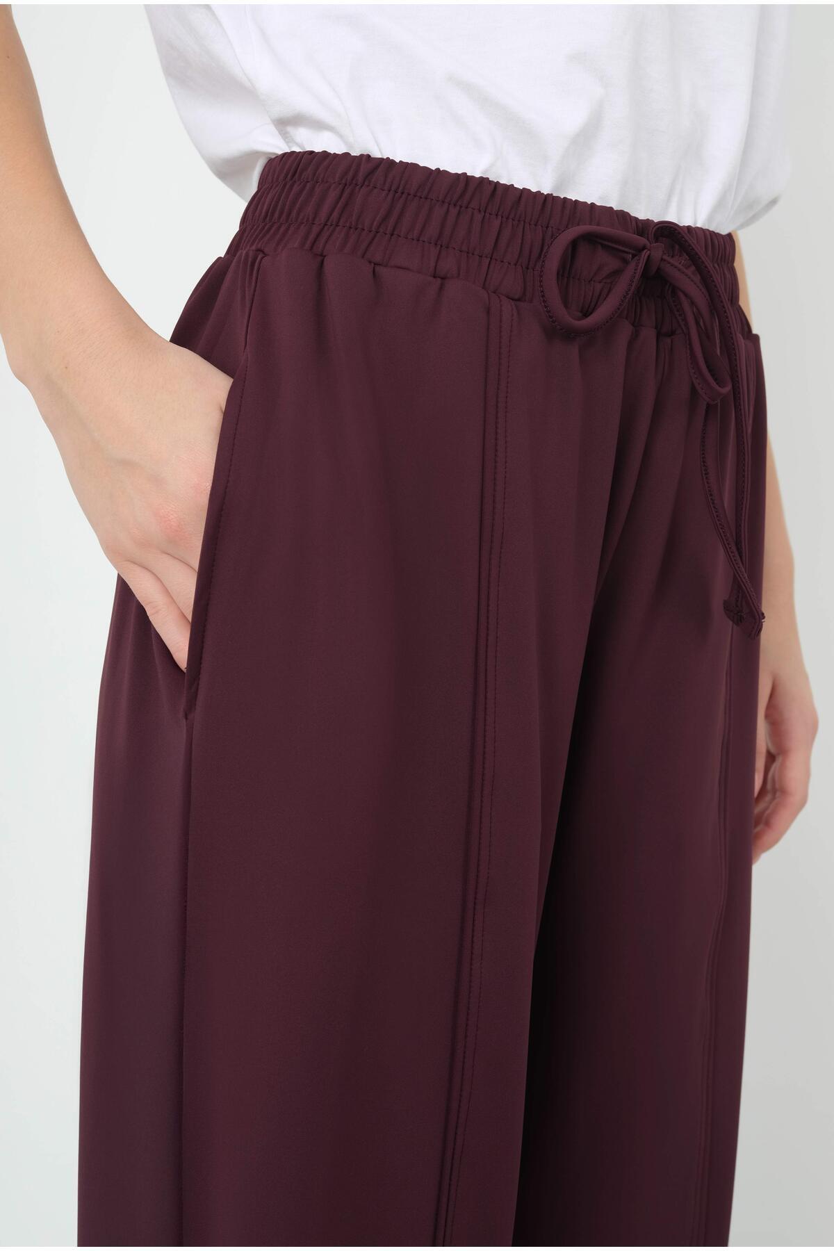 HEQA-Pantaloni tăiați de culoare prune 5