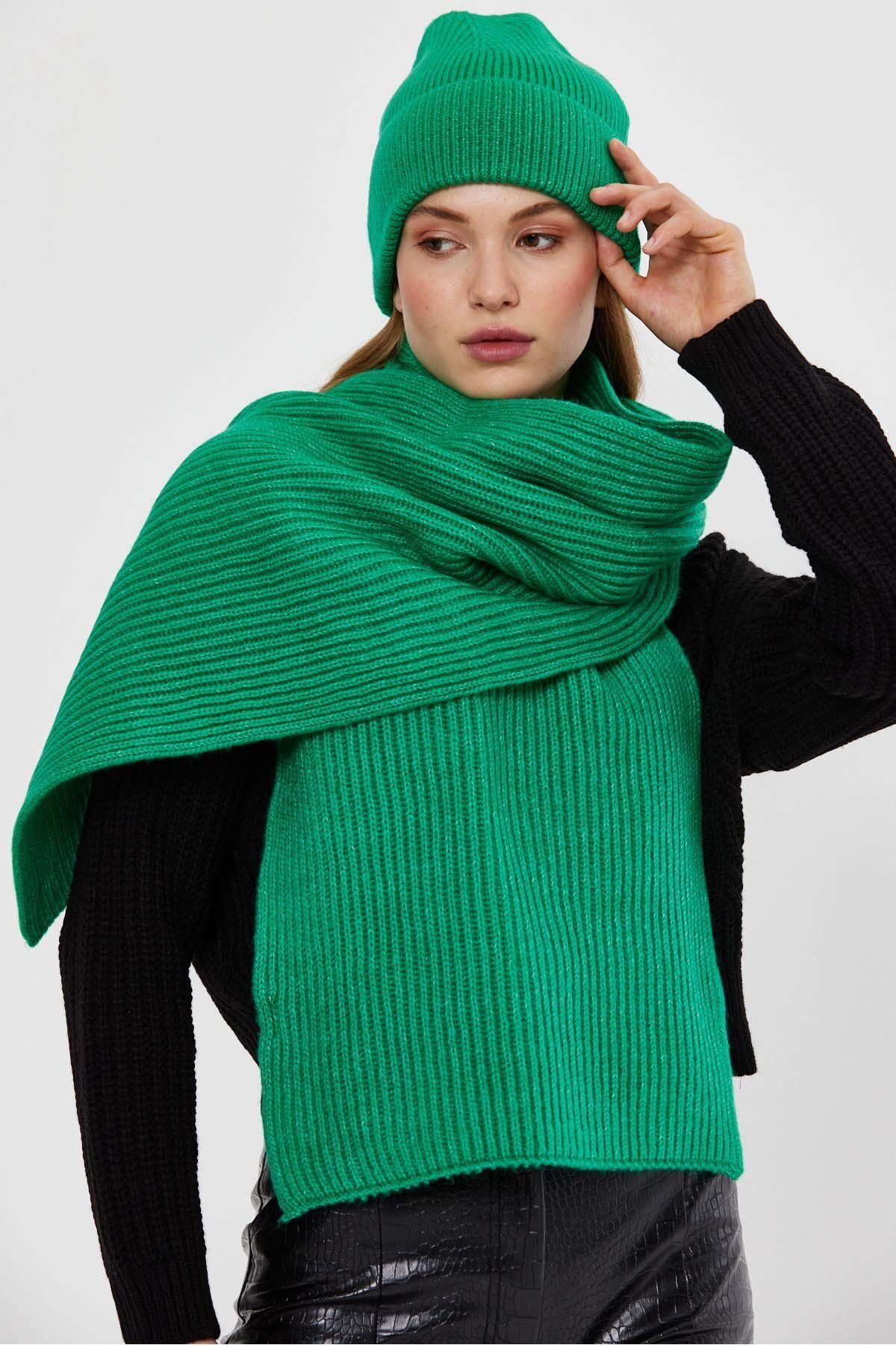 SHERIN-Green Knitwear Beret 3