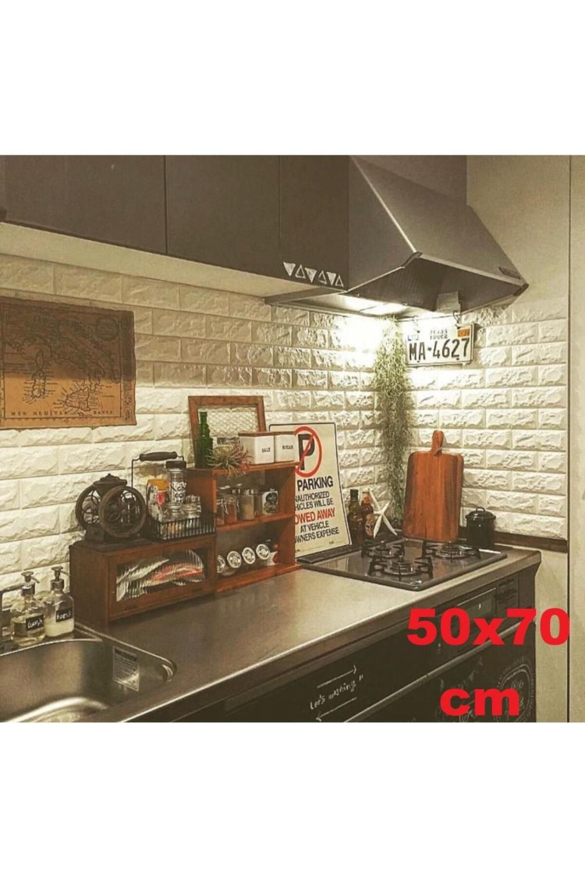 50x70cm KREM-EKRU  3d Kendinden Yapışkanlı 3D Esnek Duvar Kağıdı Kaplama Paneli Estetik Köpük