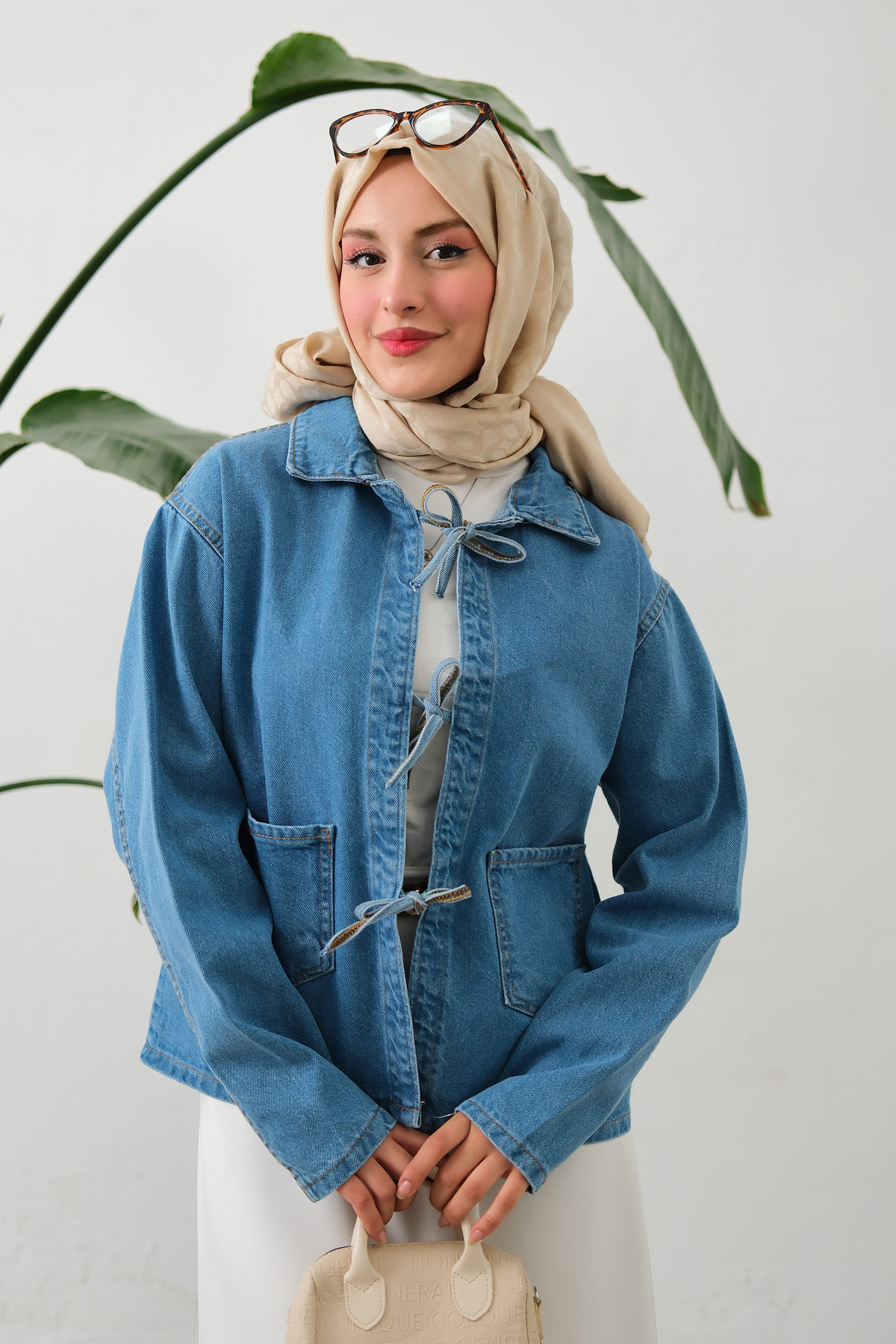 lurex moda  Bağlamalı Kısa Ceket - Görsel 3