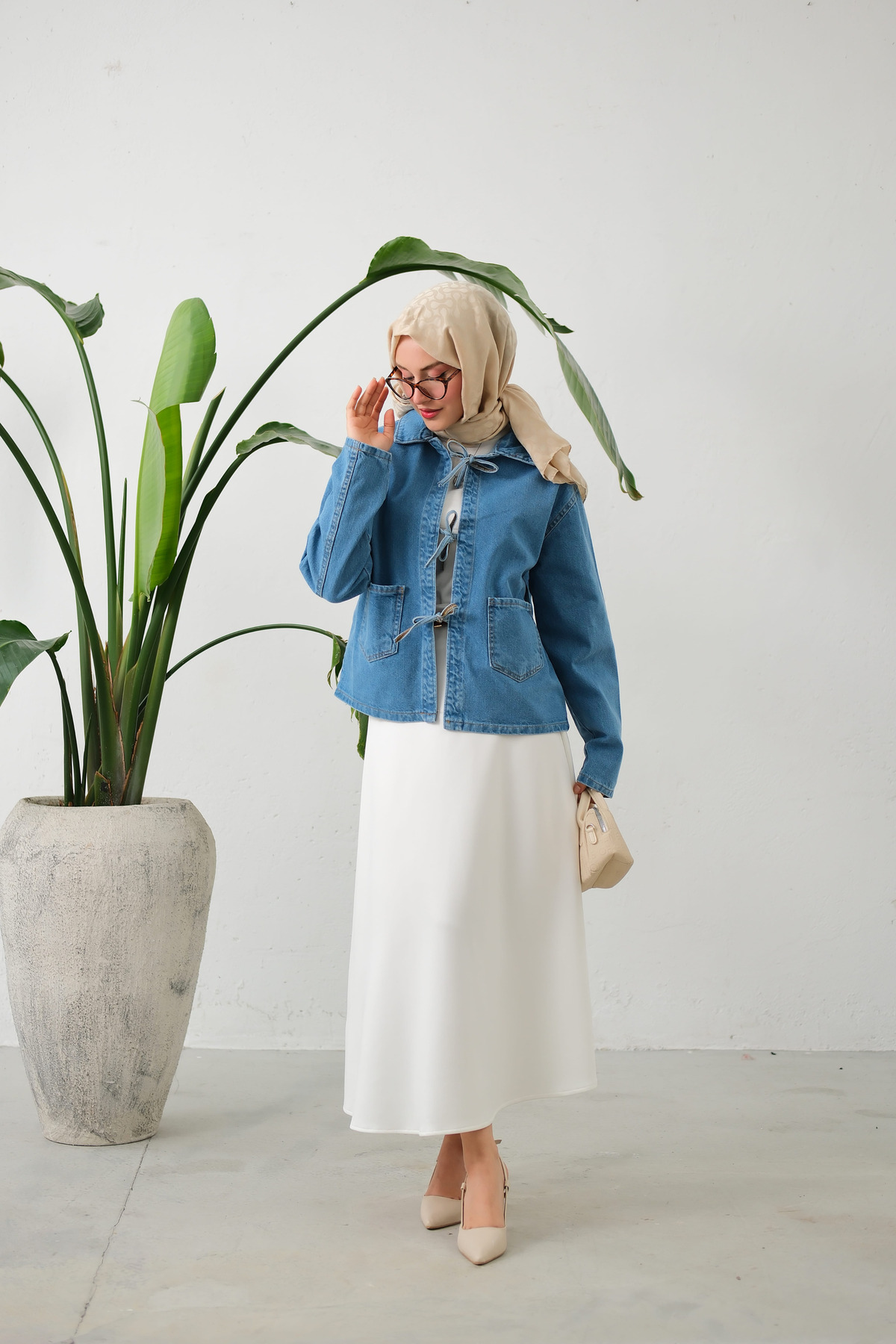 lurex moda  Bağlamalı Kısa Ceket - Görsel 6