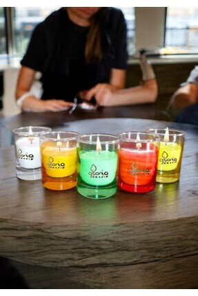 Gloria Candle 5'li Romance Middle Shot Bardak Mum Renkli