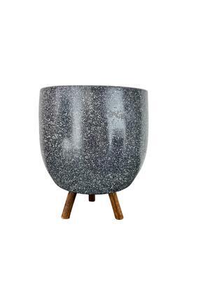 BİTKİ TASARIMI Bitki Tasarımı Gri Granit Toprak Saksı Saksılık Salon Çiçeklik...