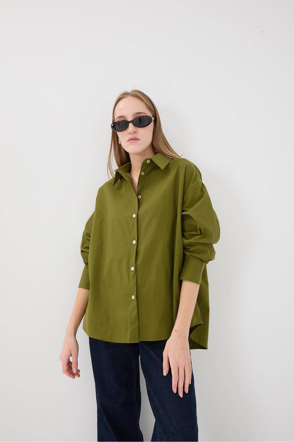 Addax-Oversize Buttoned Shirt - G1236-Y1 2