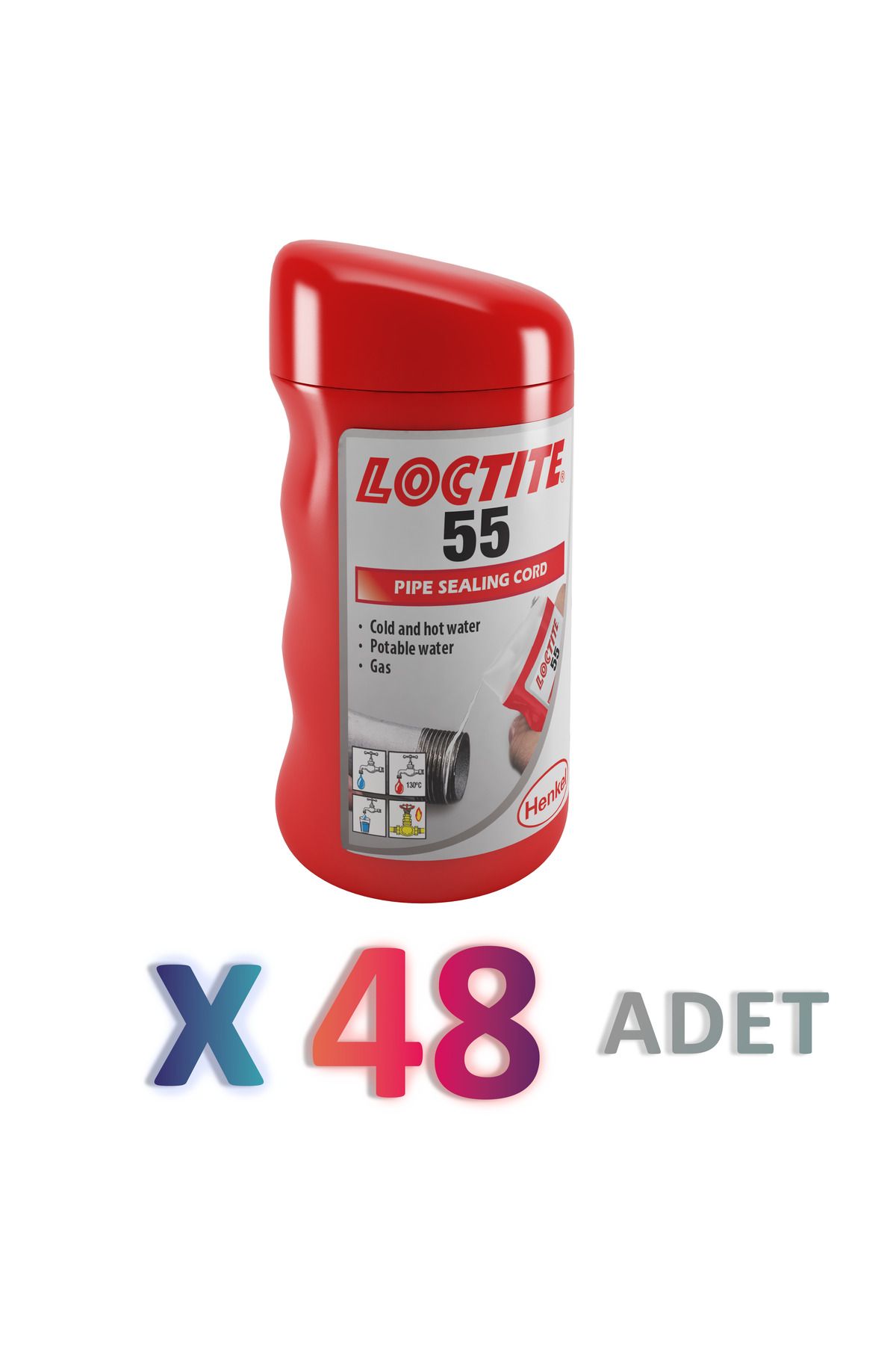 LOCTİTE Loctite 55 - 160mt | Boru Dişli Sızdırmazlık | Silikon Ip | 48 Adet