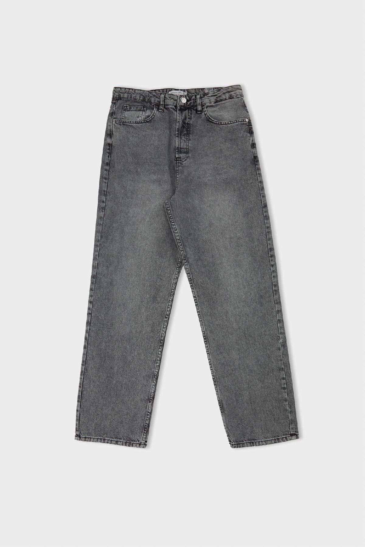 DeFacto-Baggy Fit Wide Fit Regular Pas Široké nohavice Jean kalhoty B3925Ax24Au 1