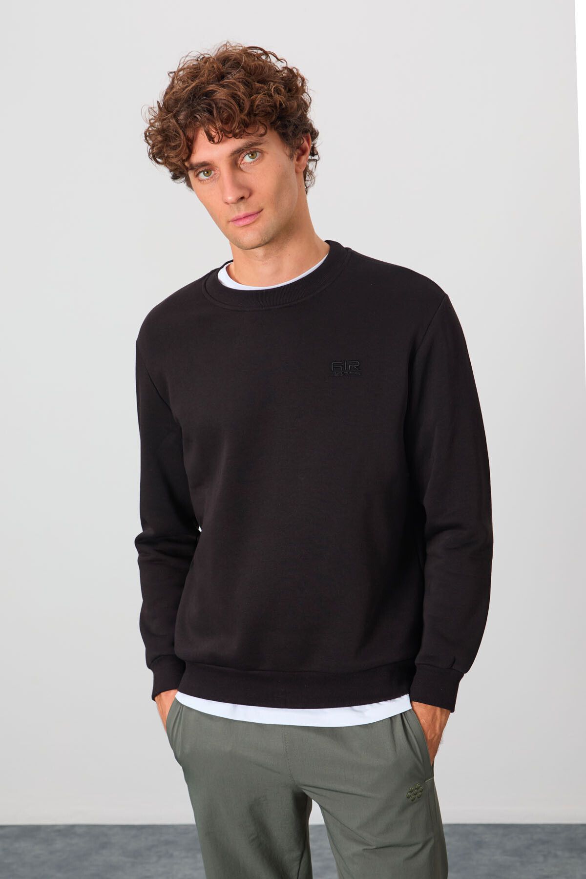 AIR JONES-Omar Black Raised Men's Sweatshirt - 88137 1