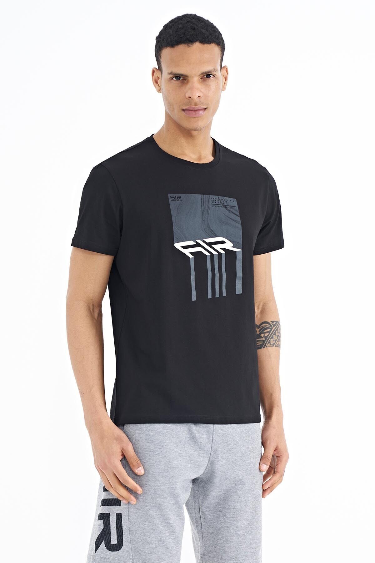 AIR JONES-Tricou Louis Black Standard Fit pentru bărbați - 88202 4