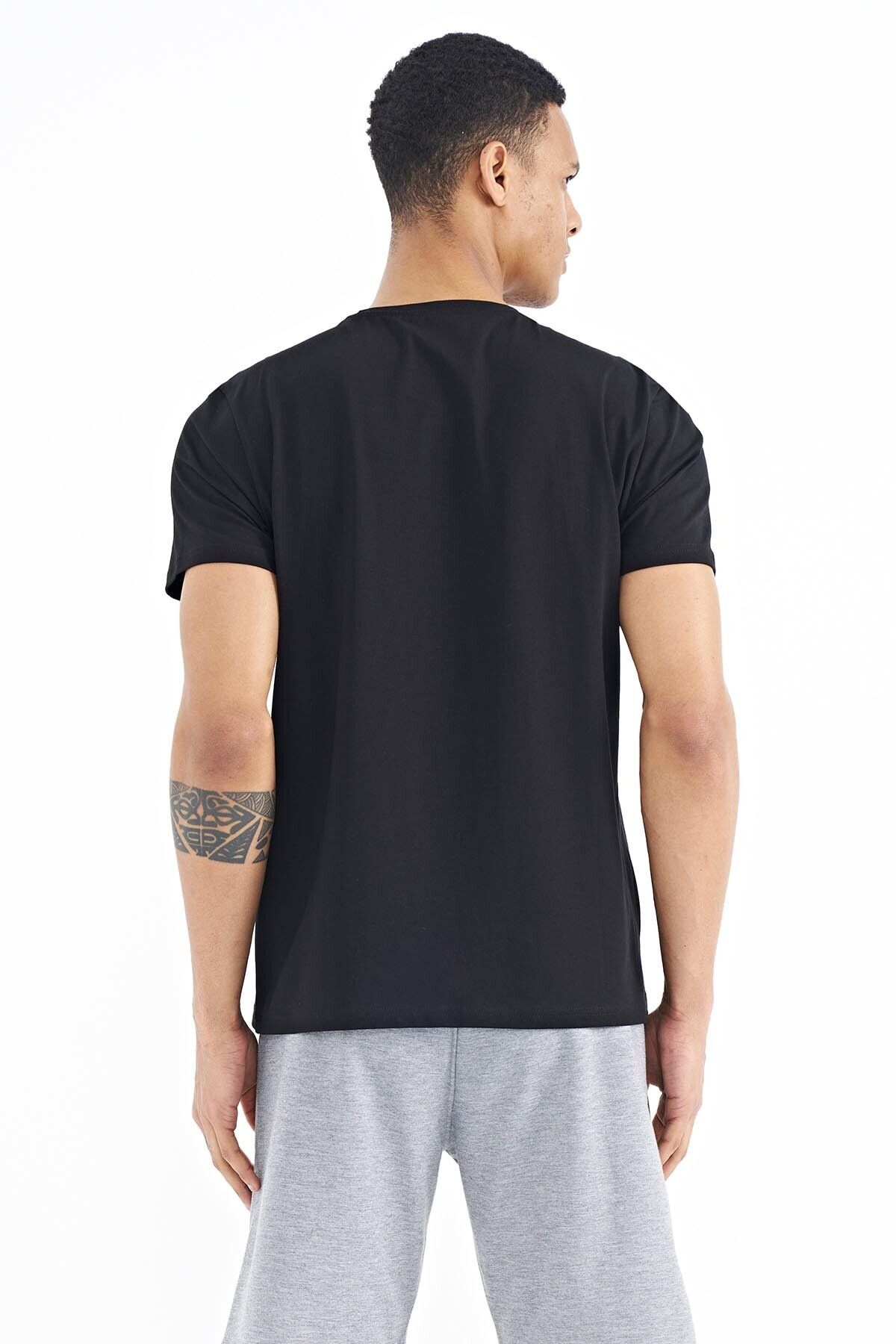 AIR JONES-Tricou Louis Black Standard Fit pentru bărbați - 88202 5