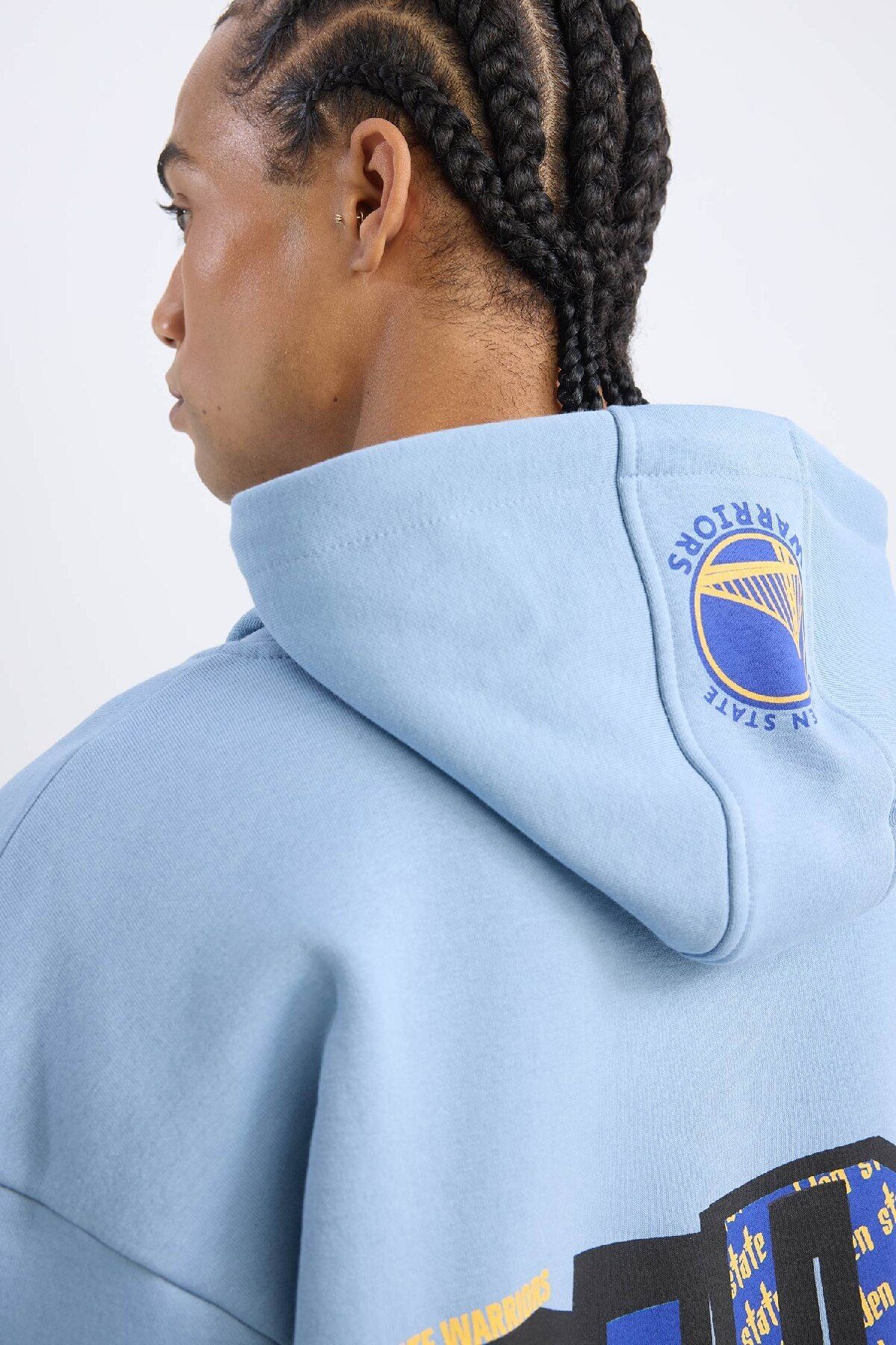 DeFacto-Fit Nba Golden State Warriors Oversize Wide Fit Back Nyomtatott kapucnis pulóver 7