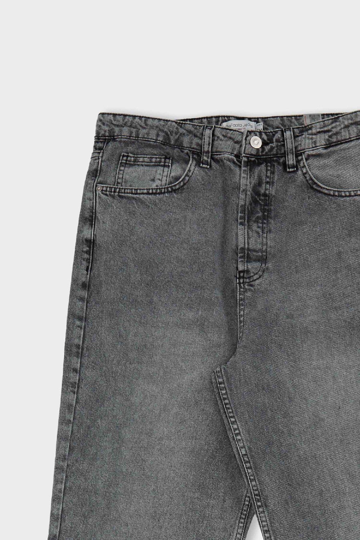 DeFacto-Baggy Fit Wide Fit Regular Pas Široké nohavice Jean kalhoty B3925Ax24Au 2