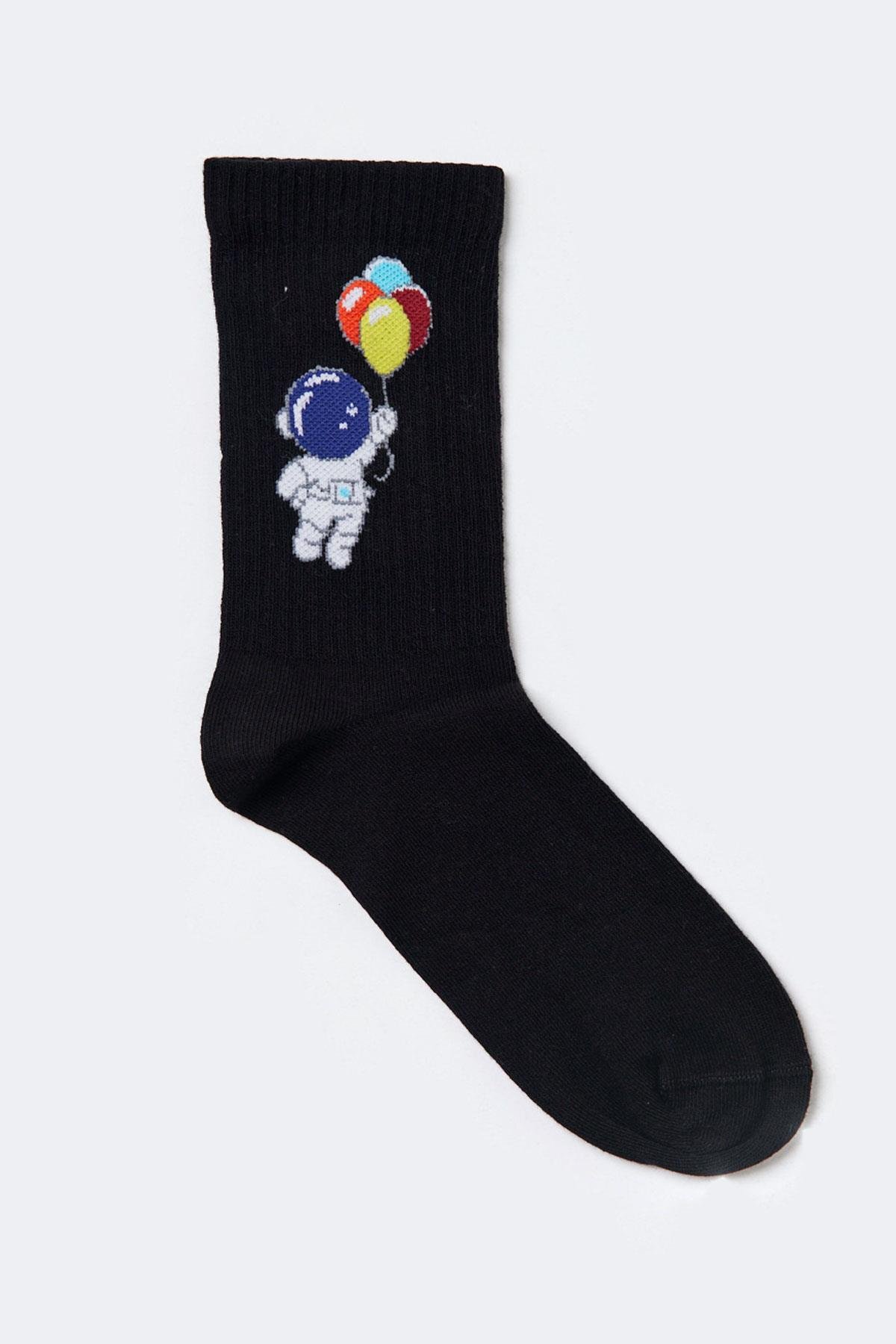 Bony&katia Kids Alien Crew Socks - 4-Pair Navy Blue & Brown Checkered Socks - View #11