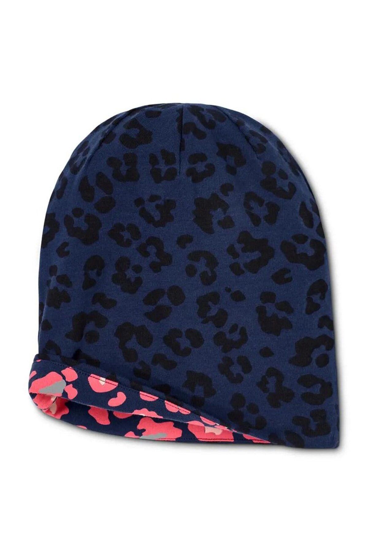 Tchibo-Kids Girls Reversible Printed Hat, Navy and Pink 4